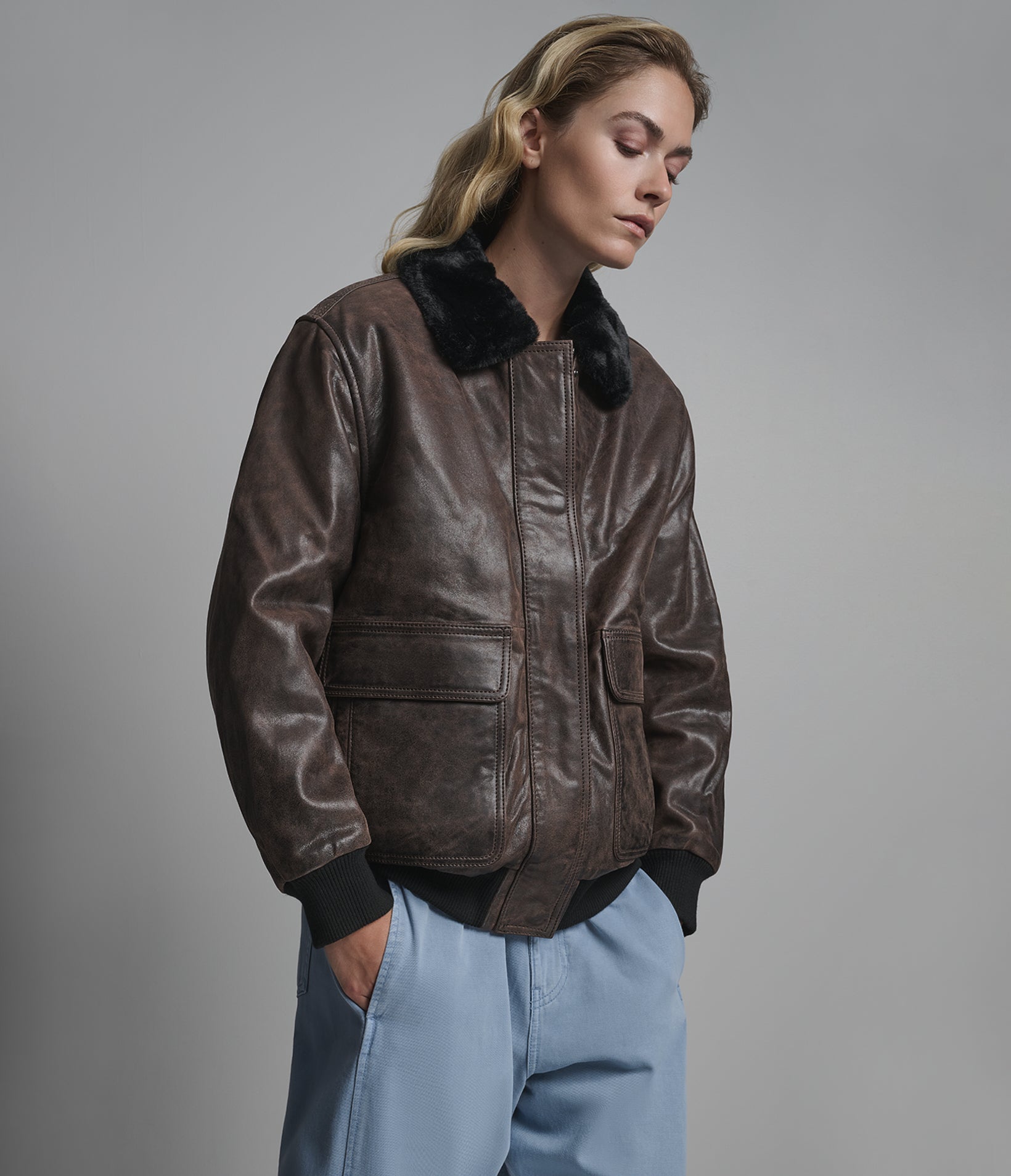 Everleigh Faux Fur Lined Bomber Jacket View 3 Everleigh Faux Fur Lined Bomber Jacket View 3