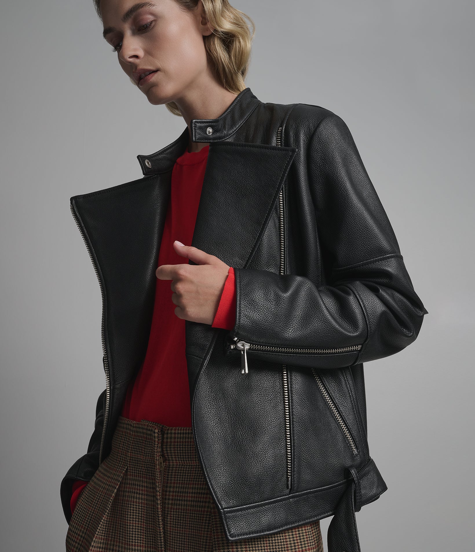 Miley Oversized Leather Moto Jacket View 2 | Women's Sale Miley Oversized Leather Moto Jacket View 2 | Women's Sale