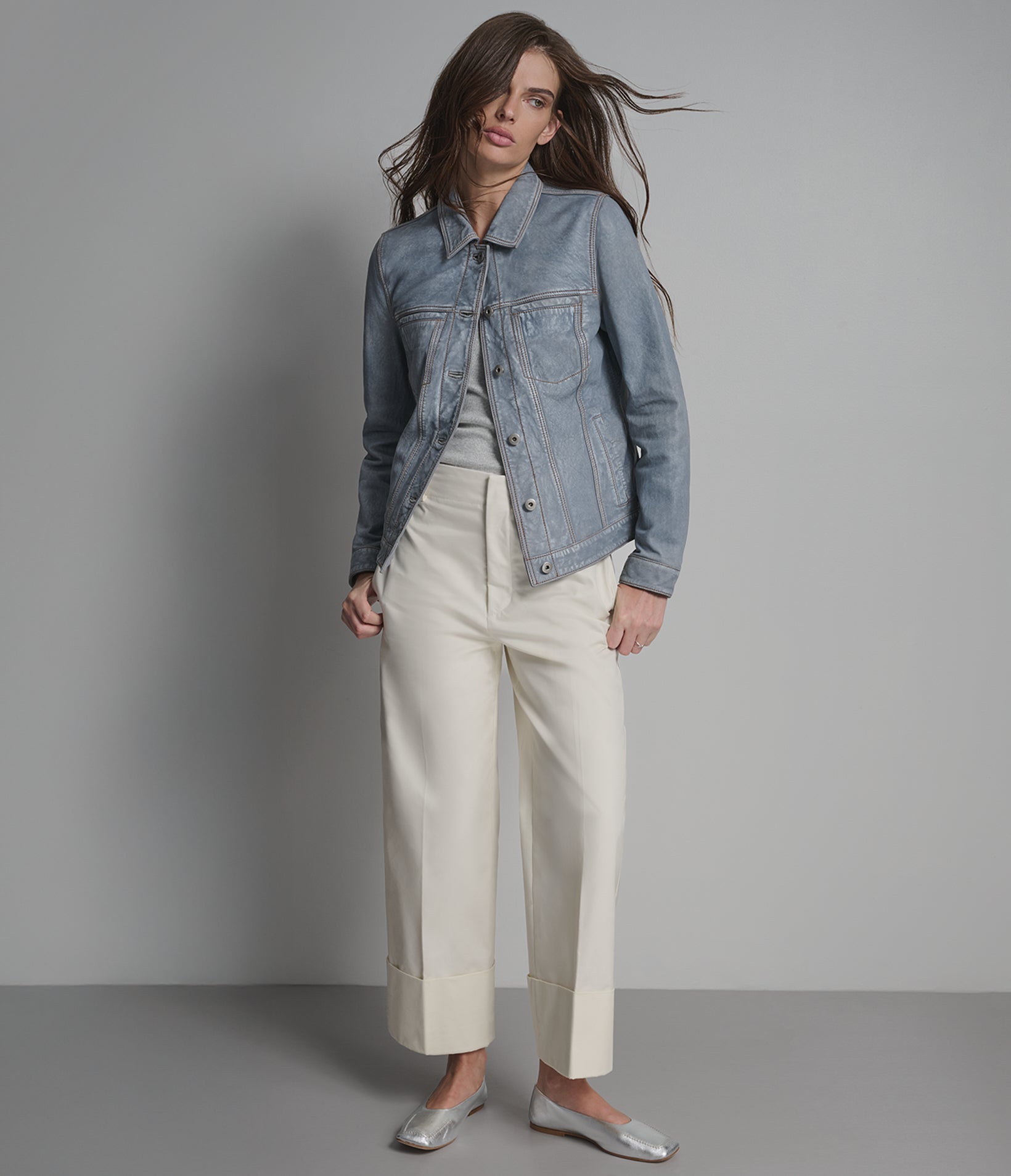 Addison Leather Denim Trucker Jacket View 4 | Sale Shop All Addison Leather Denim Trucker Jacket View 4 | Sale Shop All