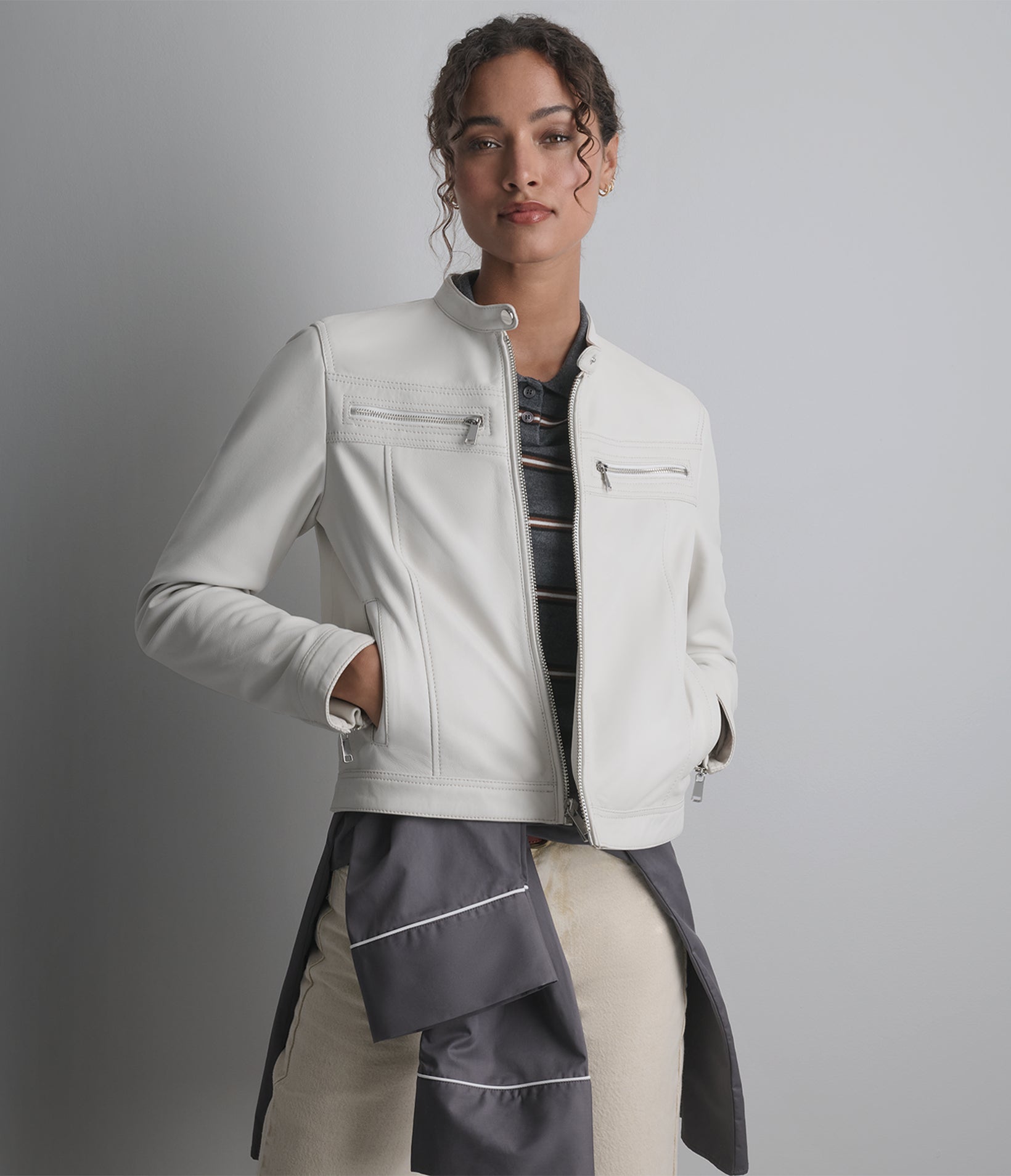 Cassandra Leather Racer Jacket View 1 | Women's New Arrivals Cassandra Leather Racer Jacket View 1 | Women's New Arrivals