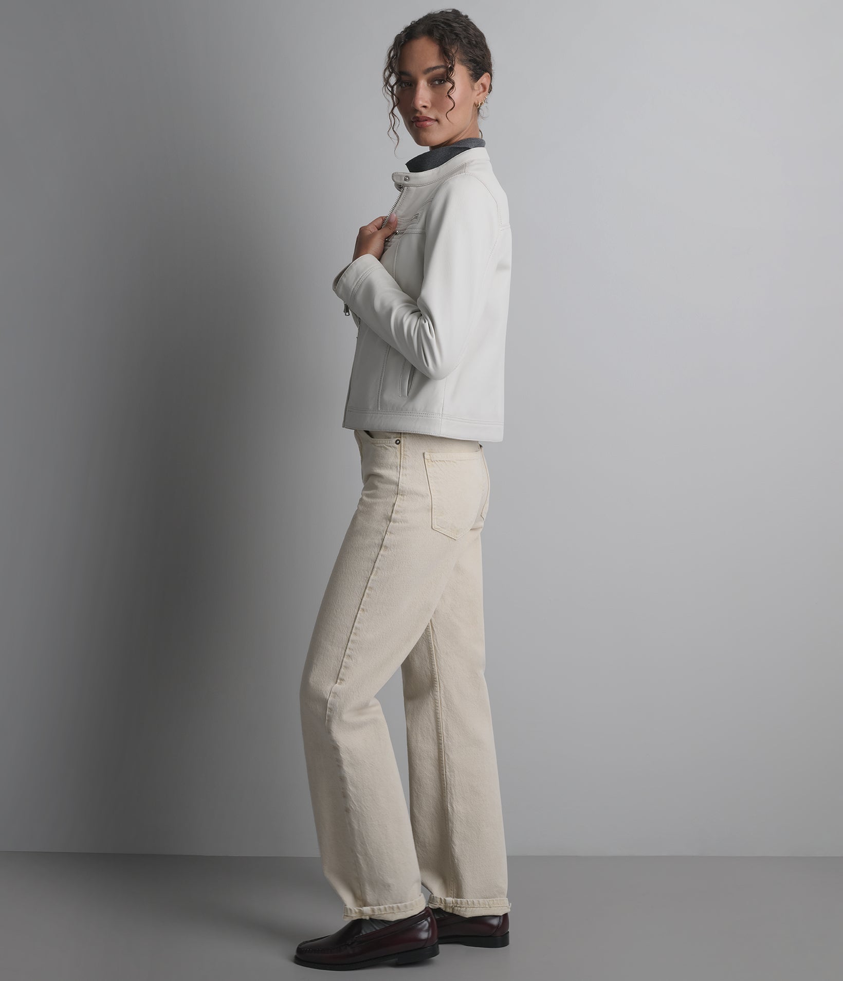 Cassandra Leather Racer Jacket View 6 | Women's New Arrivals Cassandra Leather Racer Jacket View 6 | Women's New Arrivals