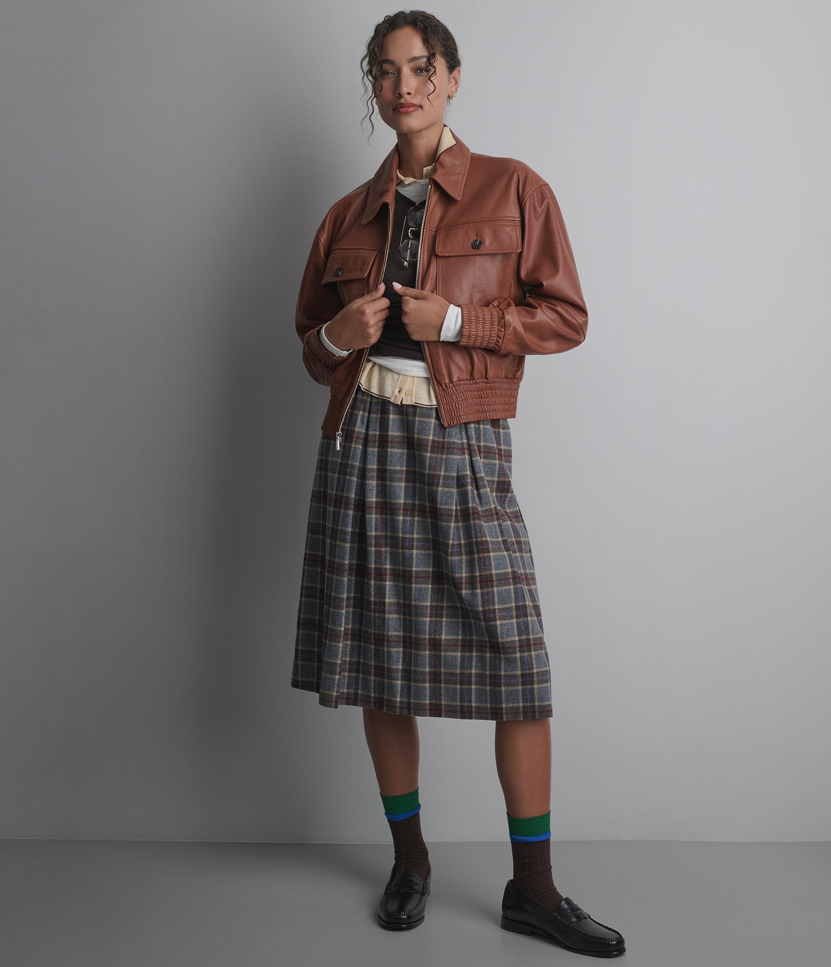 Maggie Cropped Lightweight Leather Aviator Jacket View 2 | Women's Jackets & Coats Maggie Cropped Lightweight Leather Aviator Jacket View 2 | Women's Jackets & Coats