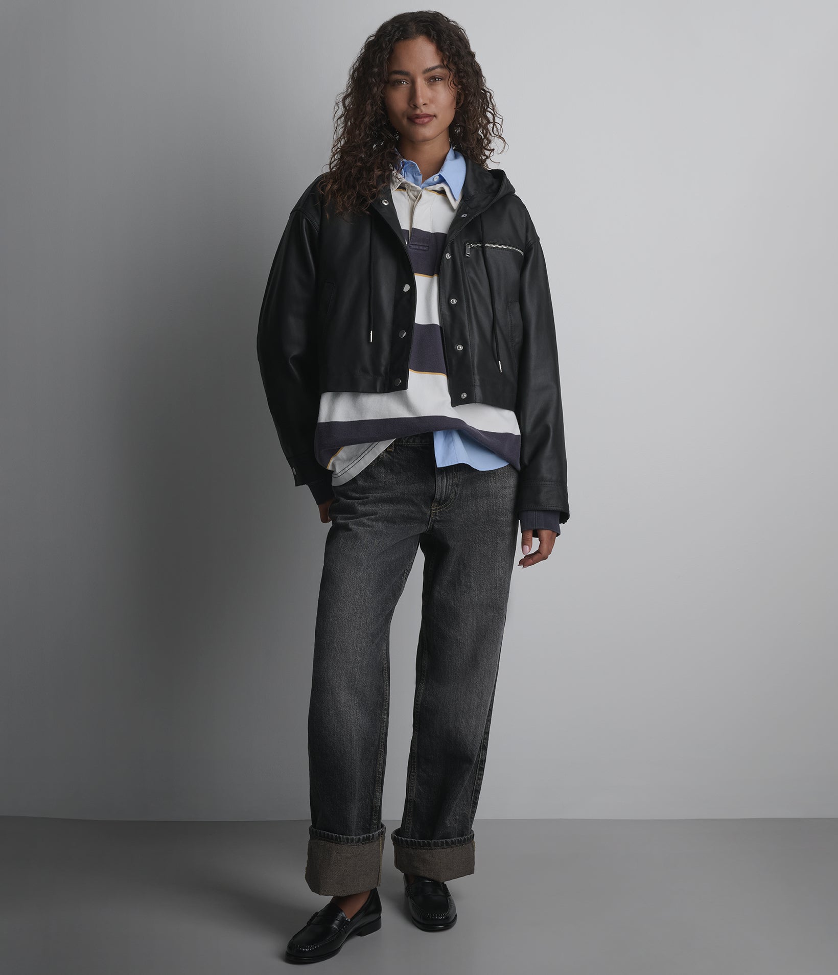 Belle Cropped Lightweight Hooded Jacket | Wilsons Leather