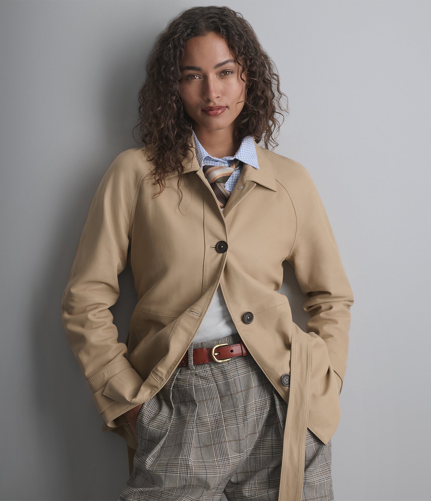 Iris Lightweight Short Trench Coat | Wilsons Leather