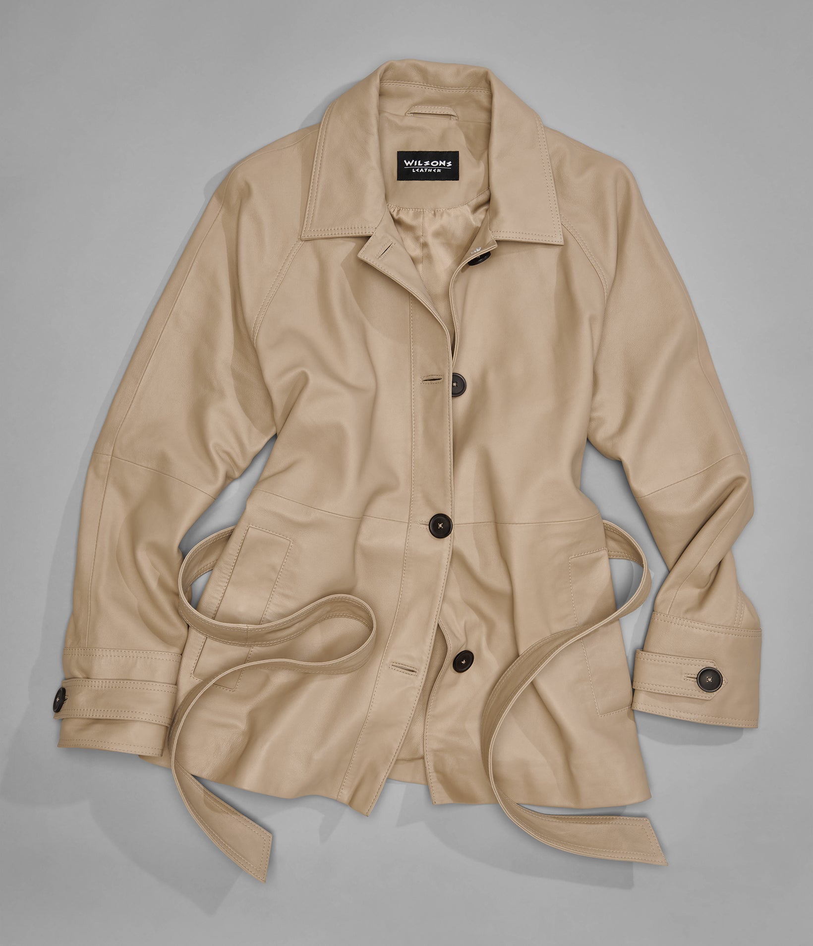 Iris Lightweight Short Trench Coat | Wilsons Leather