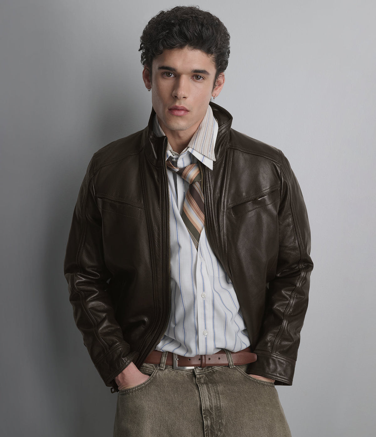 Sean Vintage Leather Racer Jacket | Wilsons Leather display picture 1