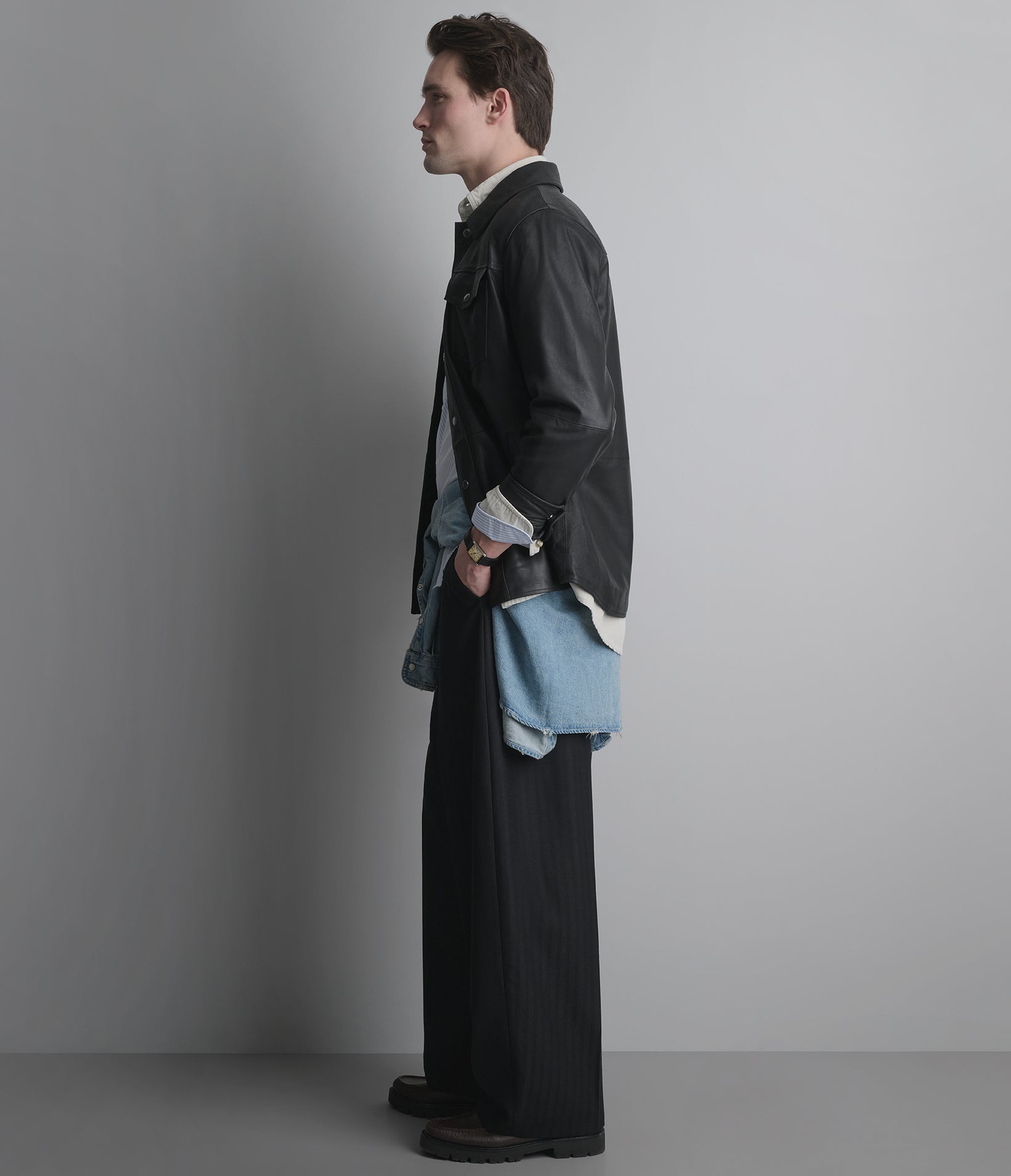 Wren Lightweight Leather Zip Shirt Jacket View 6 | Men's New Arrivals Wren Lightweight Leather Zip Shirt Jacket View 6 | Men's New Arrivals