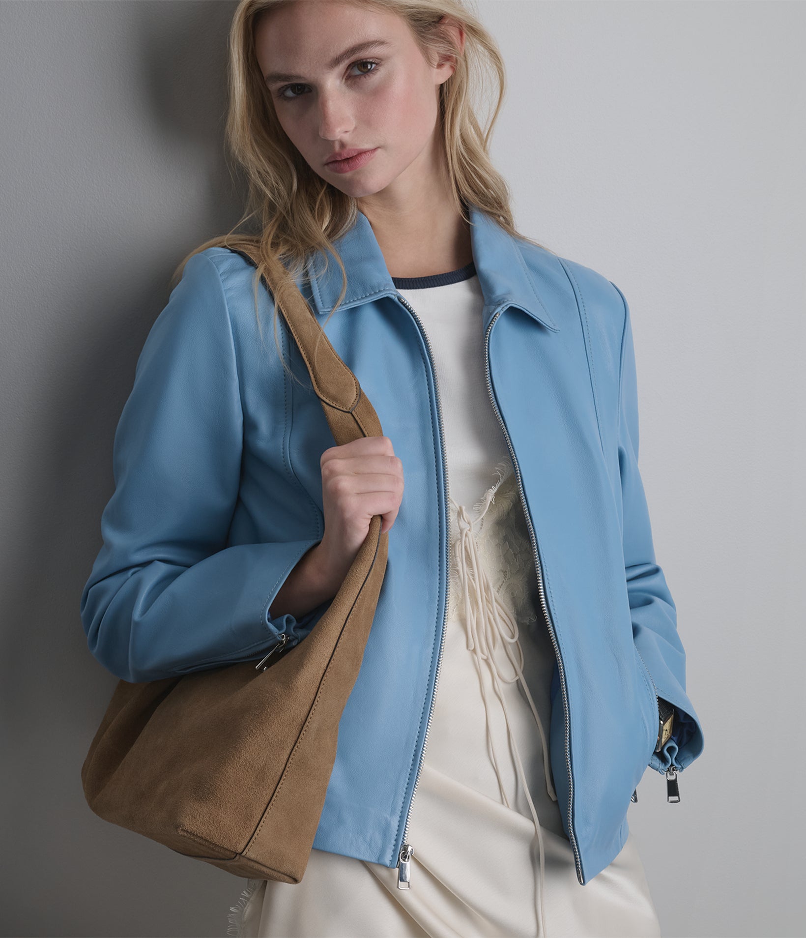 Justine Shirt Collar Zip Jacket View 1 | Women's New Arrivals Justine Shirt Collar Zip Jacket View 1 | Women's New Arrivals