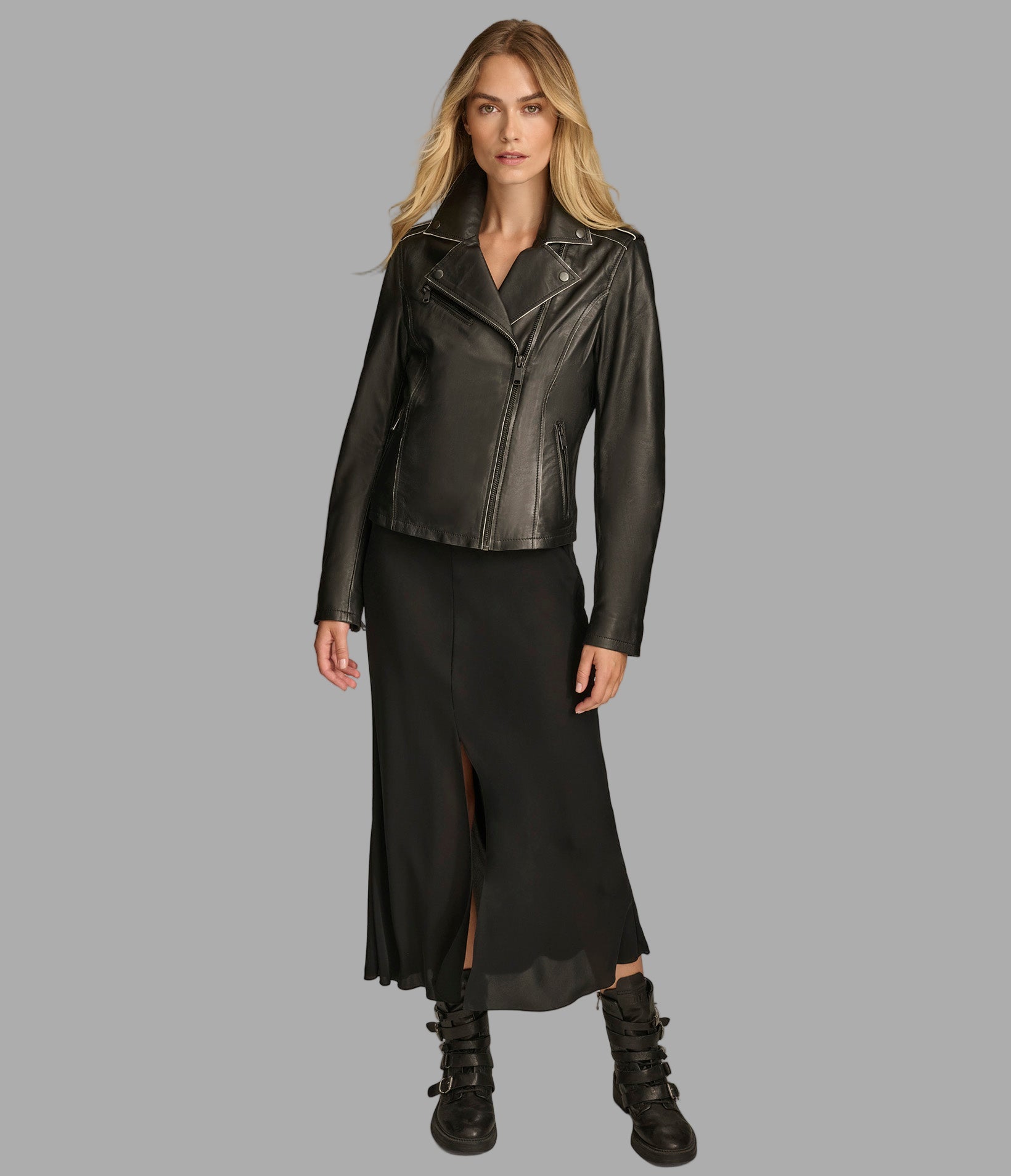 Malani Painted Edge Leather Moto Jacket View 5 | Women's Leather Malani Painted Edge Leather Moto Jacket View 5 | Women's Leather