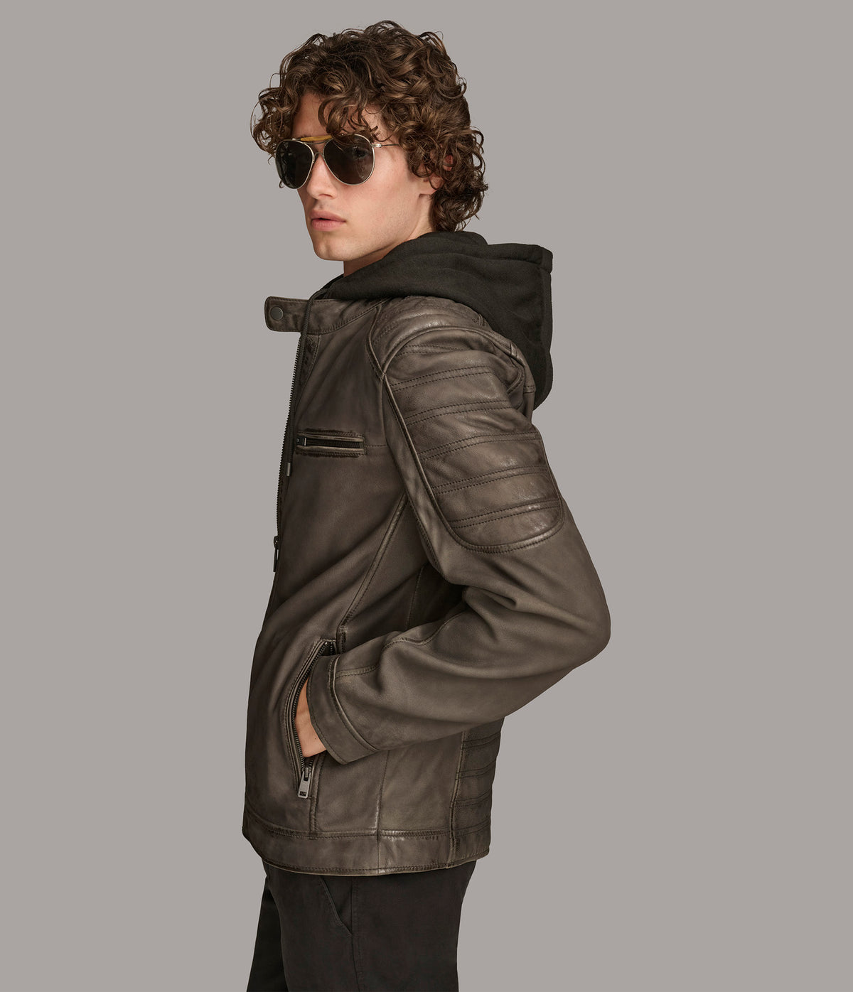 Hood Rubber Company Mens Leather Hudson Waterproof Johnston & Murphy Upton Water-Resistant Raincoat, Black  main image 2