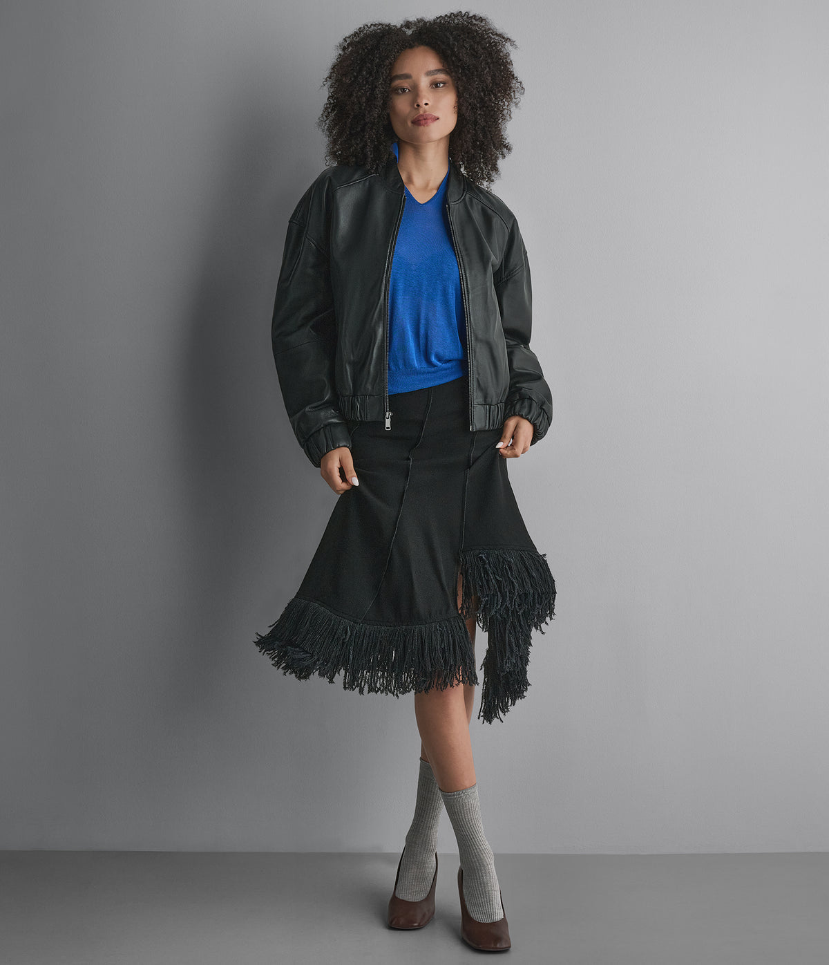 Bailen Cropped Leather Bomber Jacket View 2 | Bomber Jackets Bailen Cropped Leather Bomber Jacket View 2 | Bomber Jackets