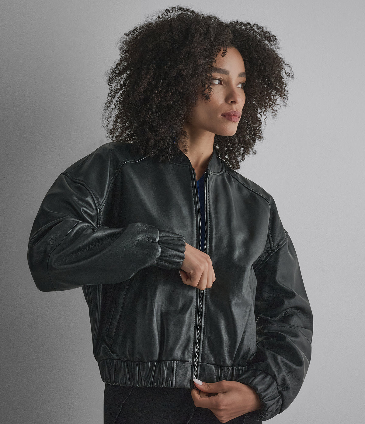 Bailen Cropped Leather Bomber Jacket View 1 | Bomber Jackets Bailen Cropped Leather Bomber Jacket View 1 | Bomber Jackets