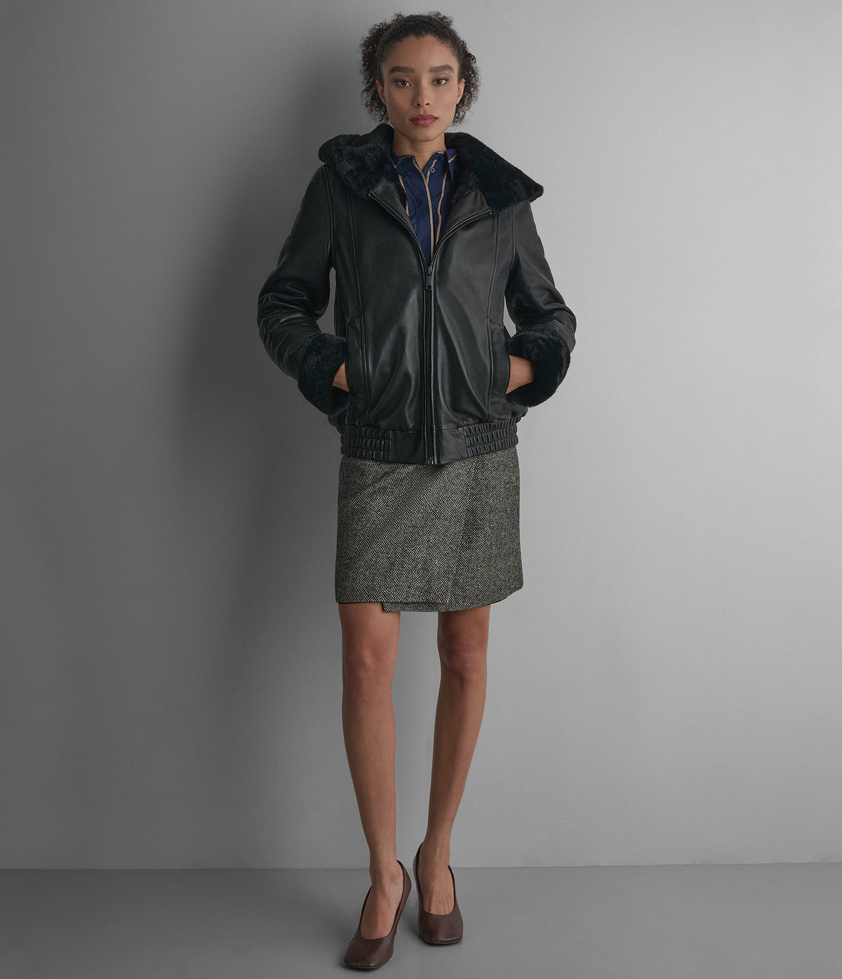 Morgan Faux Fur Leather Jacket View 2 | Women's Fall Edit Morgan Faux Fur Leather Jacket View 2 | Women's Fall Edit