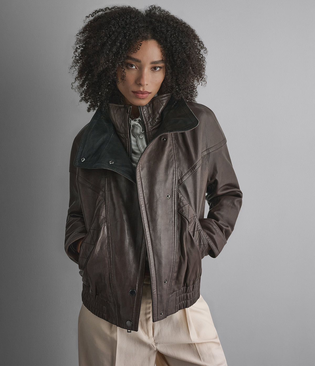 Valerie Leather Double Collared Jacket View 1 | Women's Fall Edit Valerie Leather Double Collared Jacket View 1 | Women's Fall Edit
