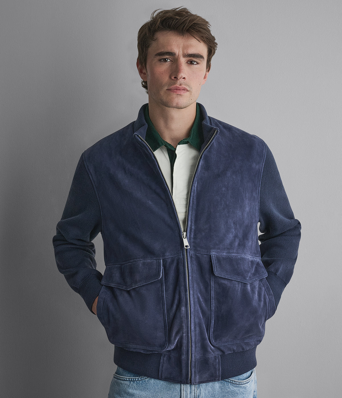 Martin Suede Knitted Bomber View 1 | Products Martin Suede Knitted Bomber View 1 | Products