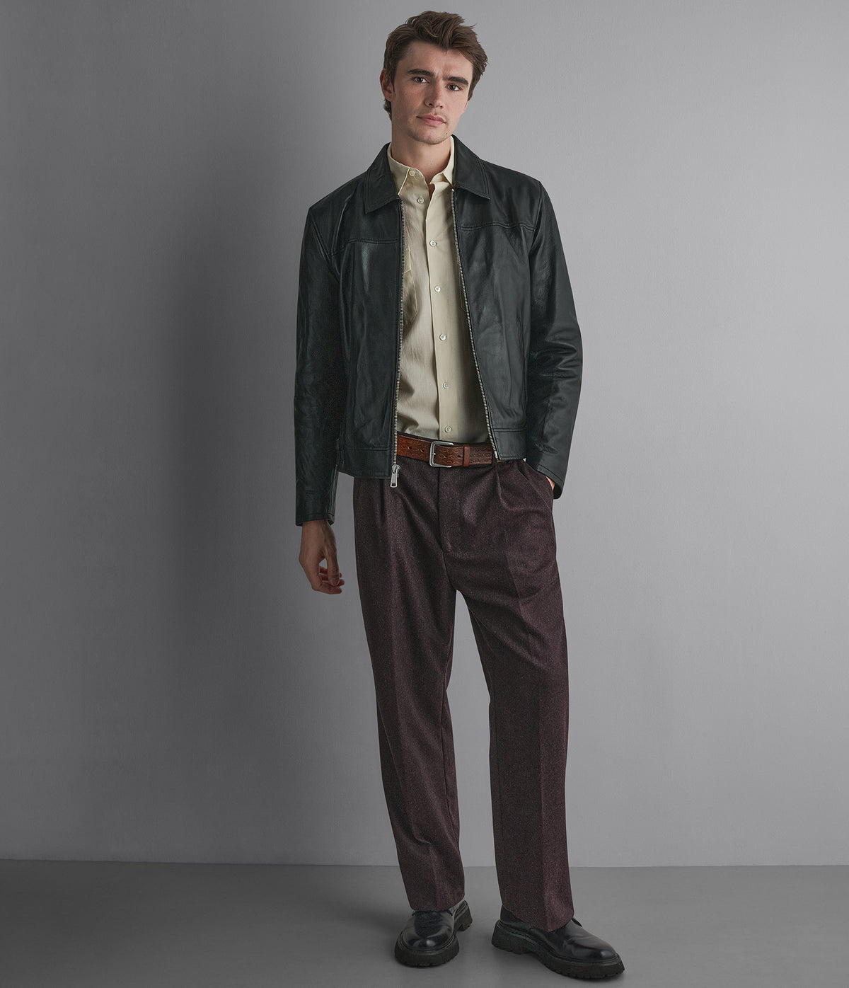 Teddy Leather Zip Up Jacket View 2 | Products Teddy Leather Zip Up Jacket View 2 | Products