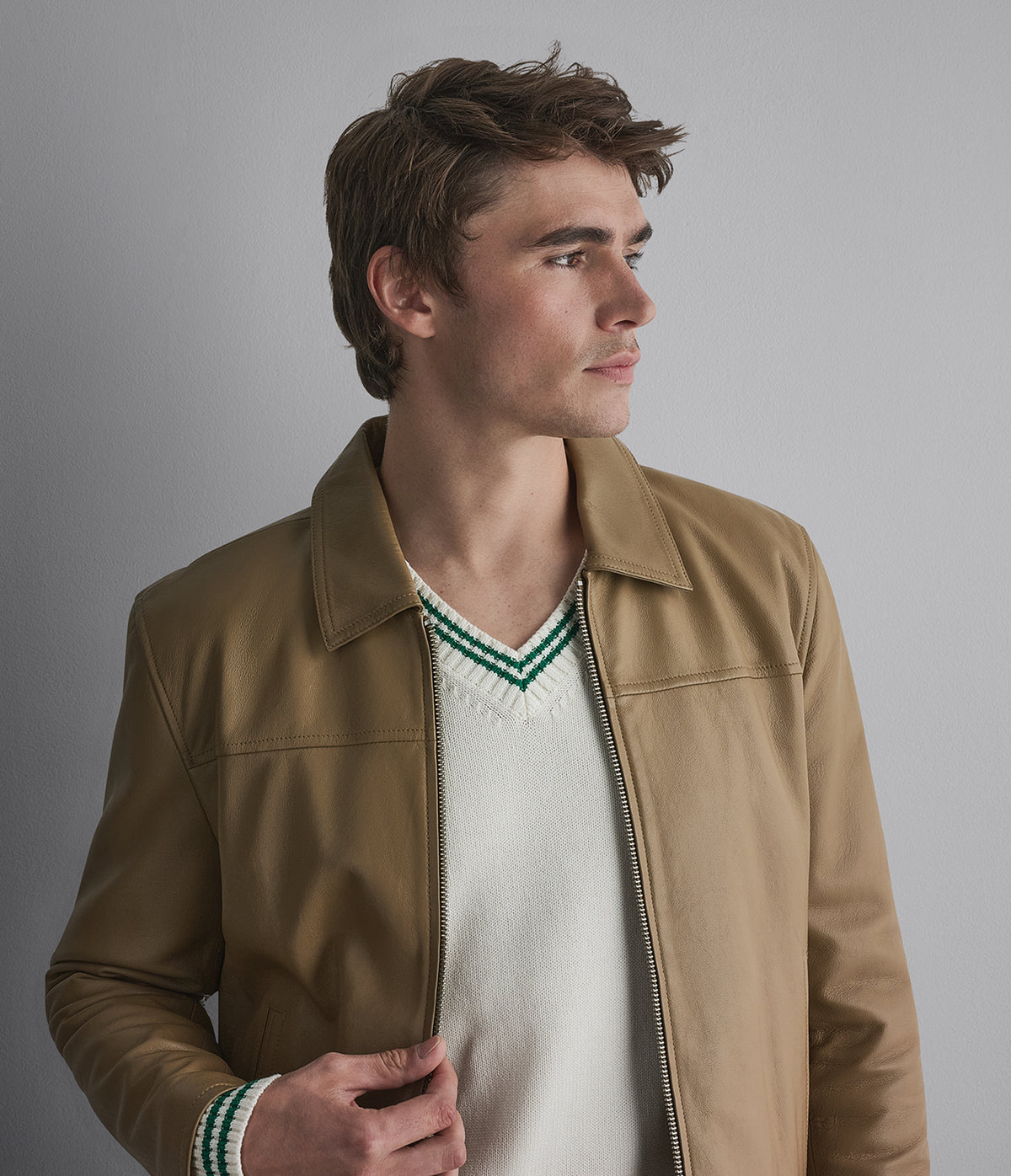Teddy Leather Zip Up Jacket View 1 | Products Teddy Leather Zip Up Jacket View 1 | Products