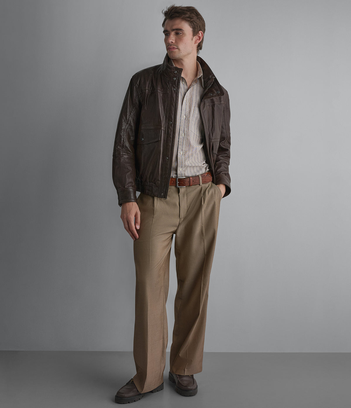 Marvin Leather Double Collared Jacket View 2 | Men's Jackets & Coats Marvin Leather Double Collared Jacket View 2 | Men's Jackets & Coats