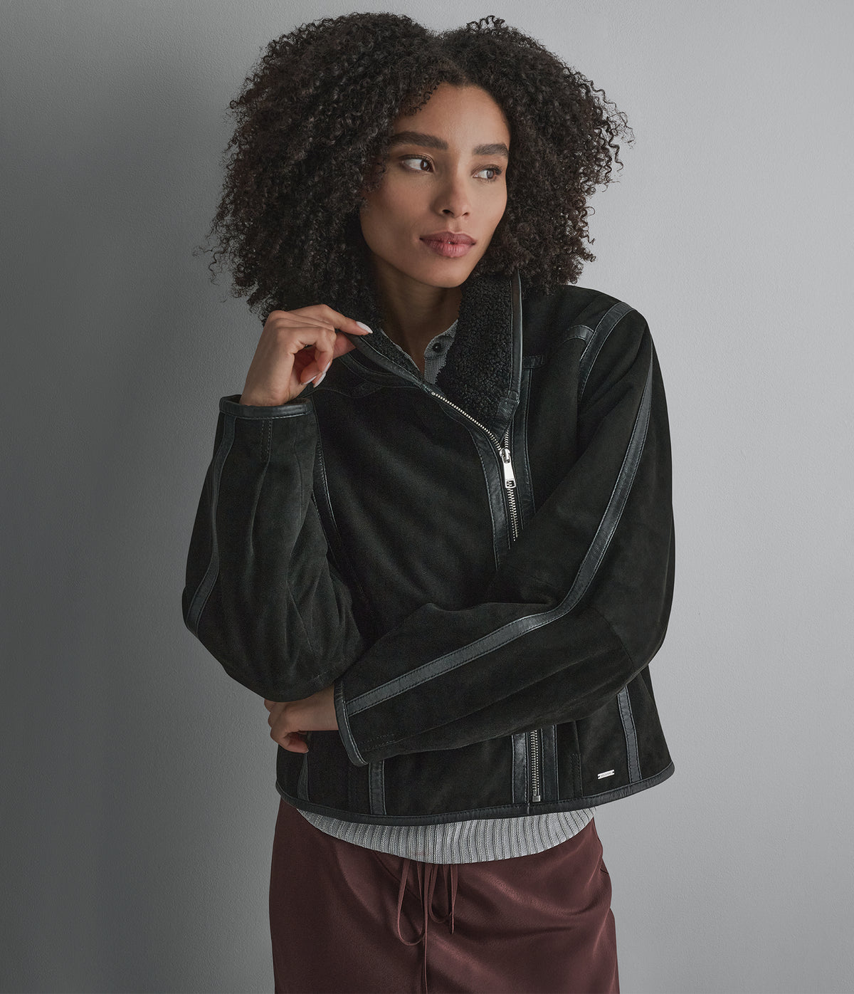 Ashley Faux Shearling Leather Moto Jacket View 1 | Products Ashley Faux Shearling Leather Moto Jacket View 1 | Products