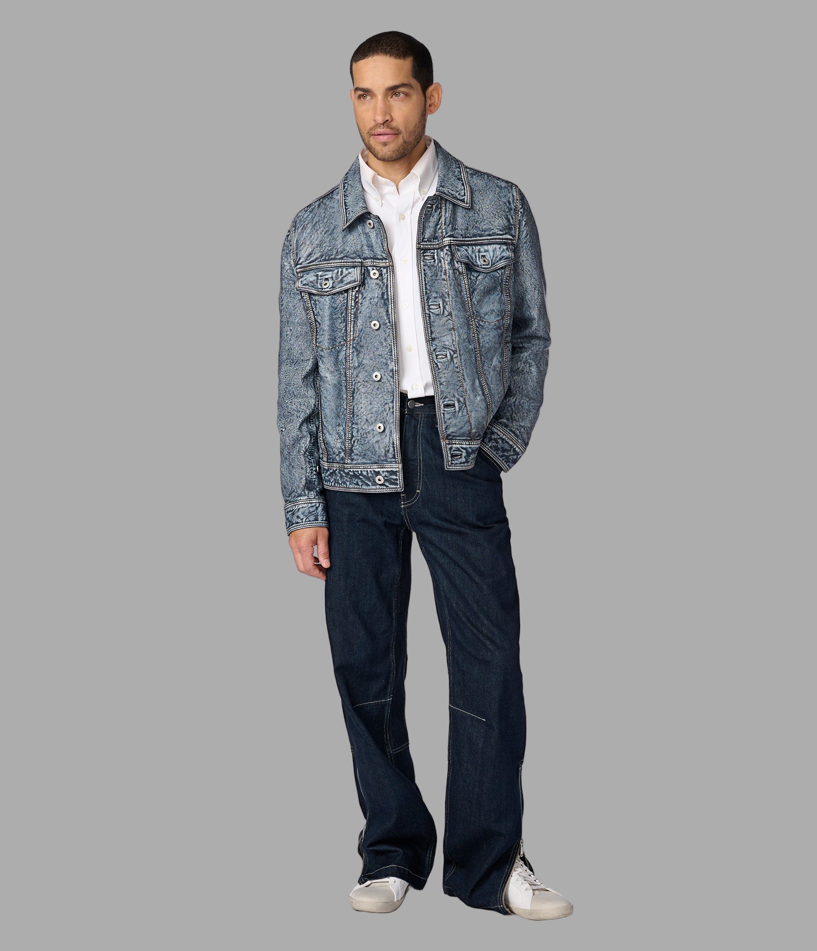 Chase Leather Denim Trucker Jacket View 4 Chase Leather Denim Trucker Jacket View 4