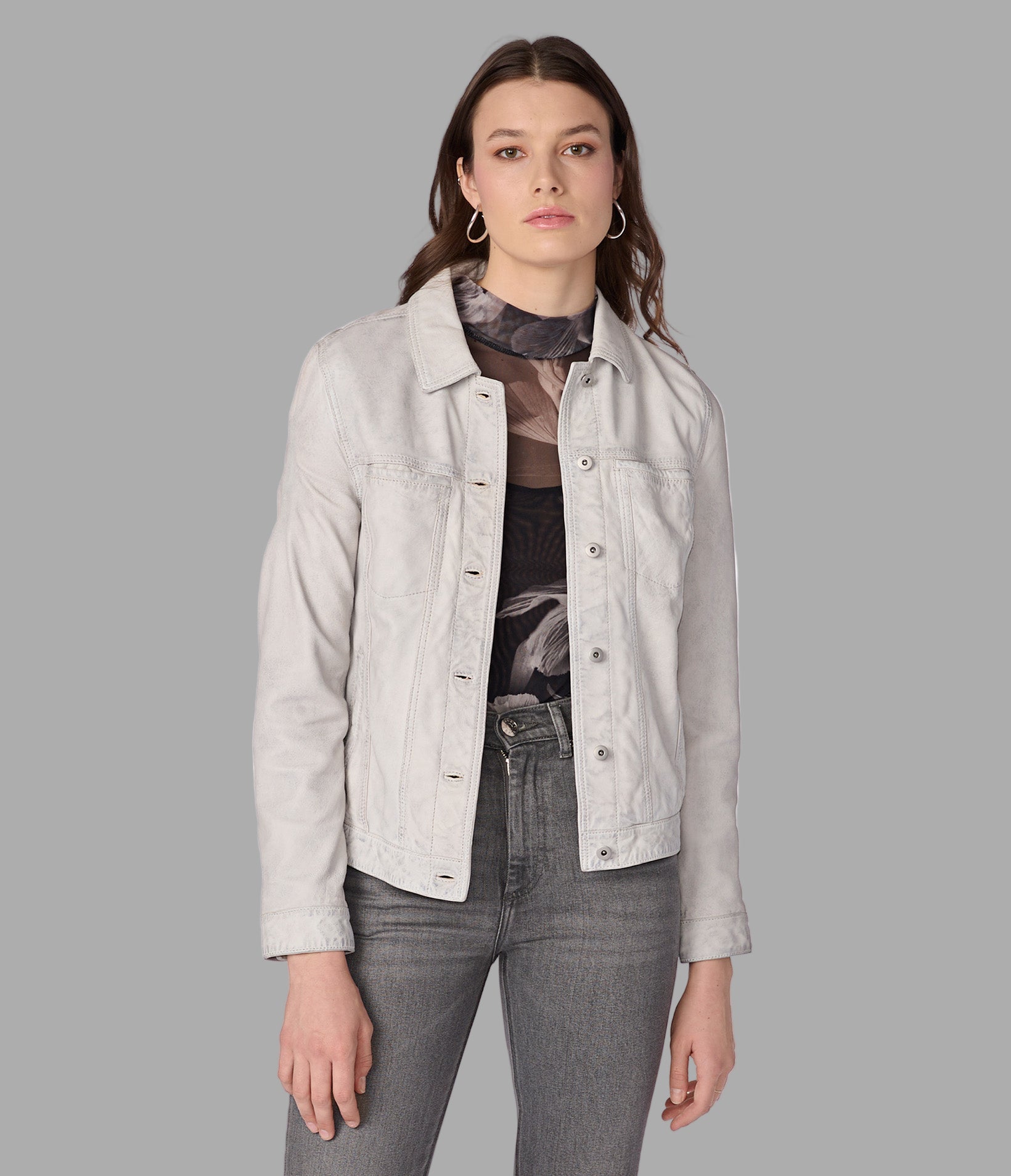 Addison Leather Denim Jacket View 1 | Women's Sale Addison Leather Denim Jacket View 1 | Women's Sale