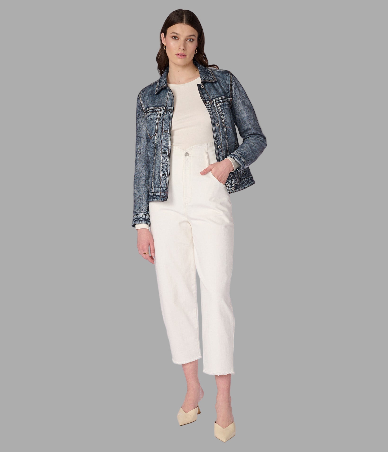 Addison Leather Denim Jacket View 4 | Women's Best Sellers Addison Leather Denim Jacket View 4 | Women's Best Sellers