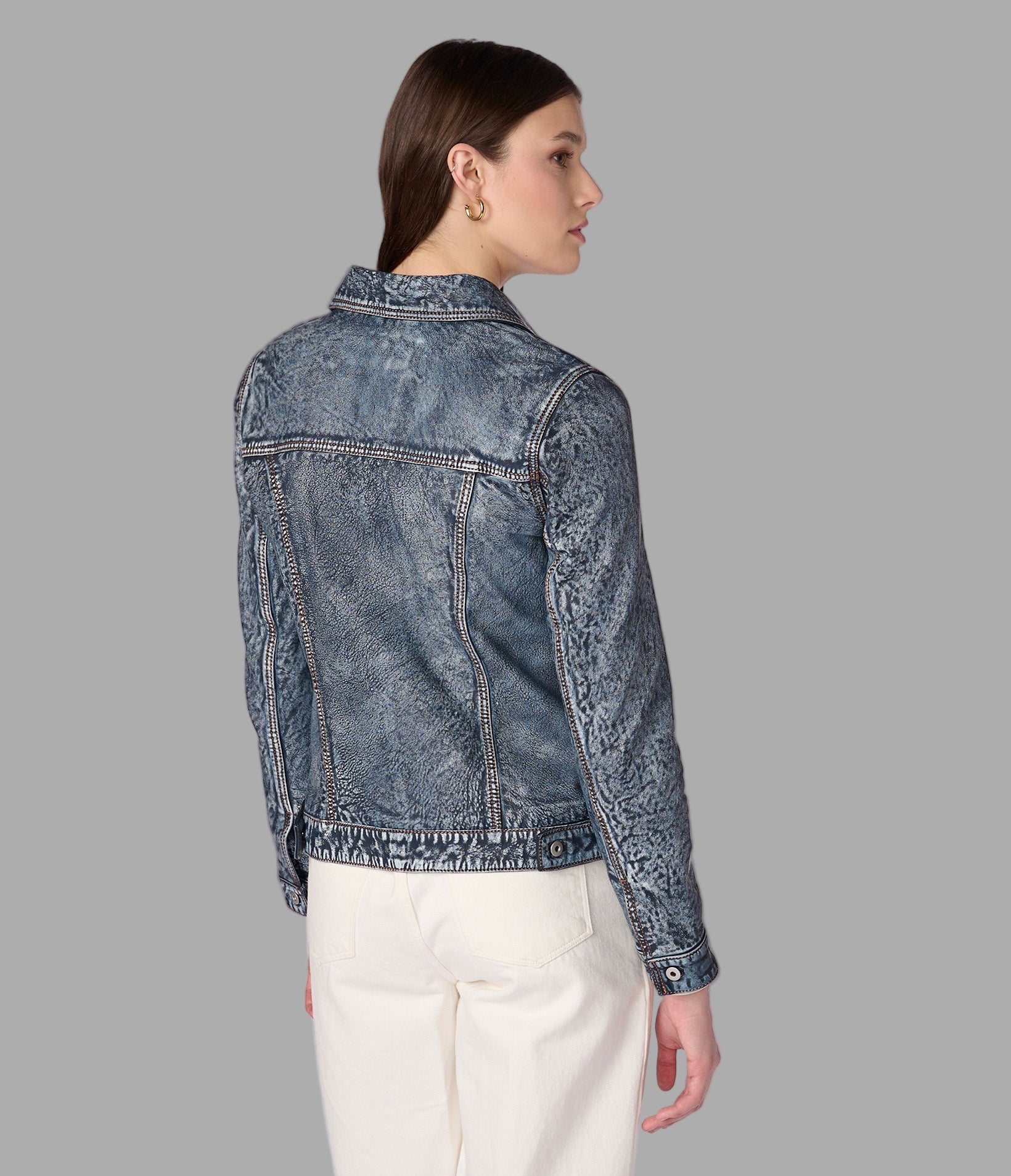 Addison Leather Denim Jacket View 3 | Women's Best Sellers Addison Leather Denim Jacket View 3 | Women's Best Sellers