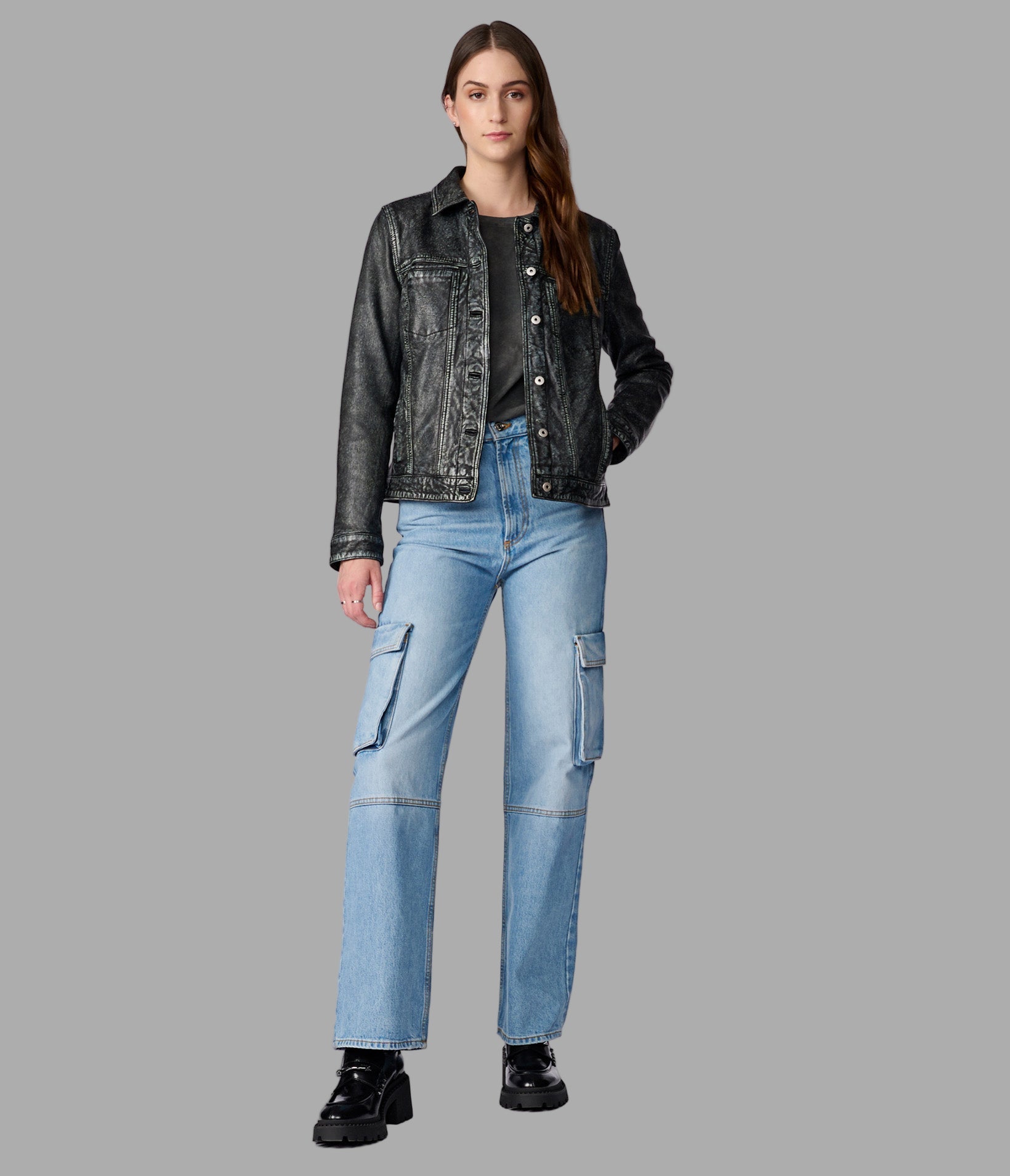 Addison Leather Denim Jacket View 4 | Women's Best Sellers Addison Leather Denim Jacket View 4 | Women's Best Sellers