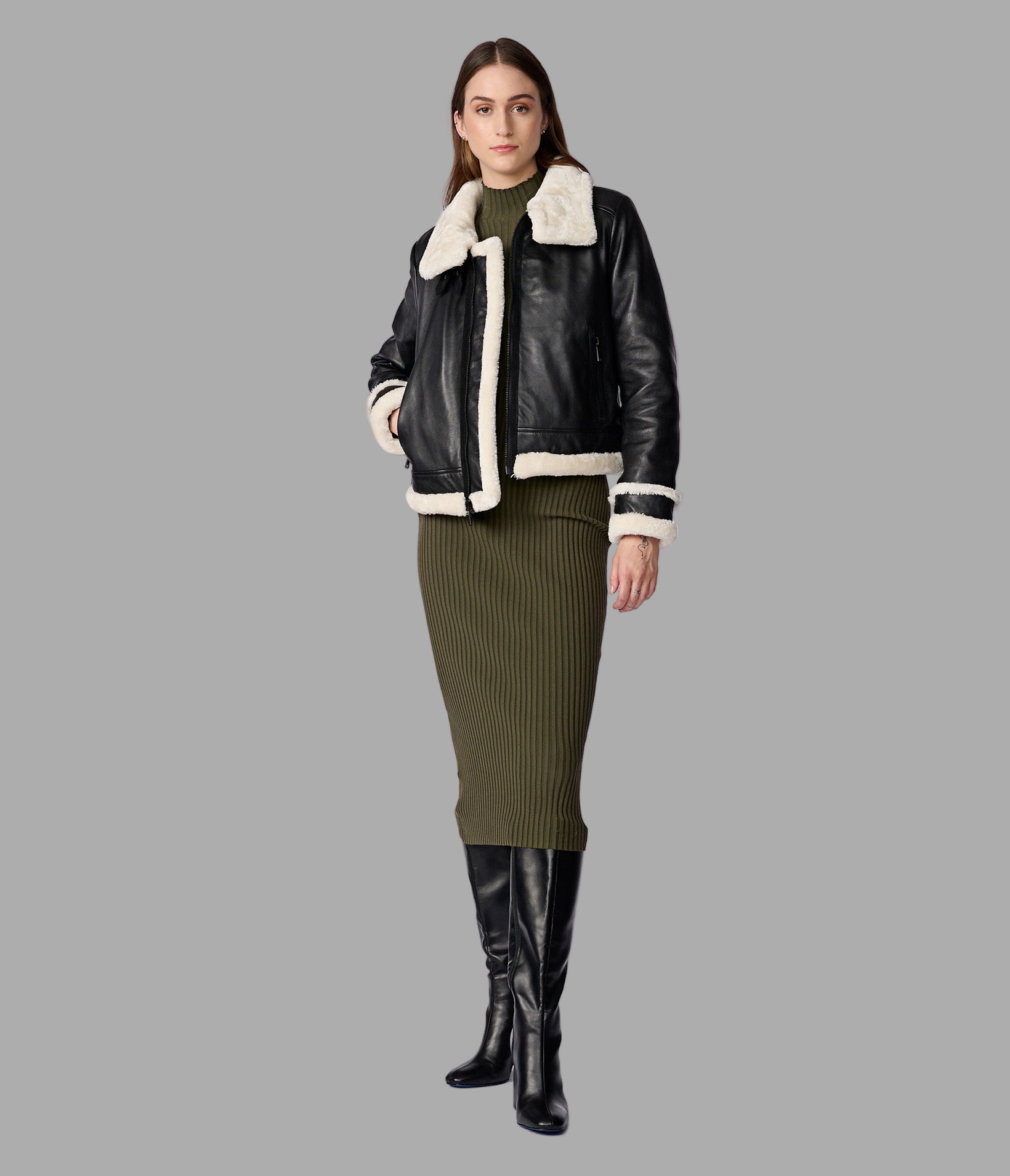 Jodi Leather Shearling Jacket View 3 | Women's Leather Jodi Leather Shearling Jacket View 3 | Women's Leather