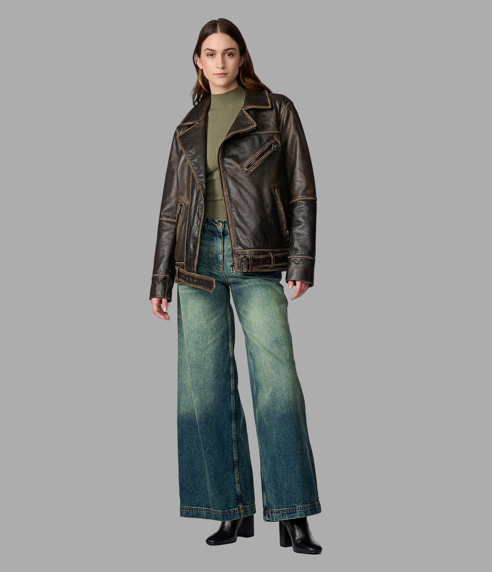 Stella Oversized Moto Jacket View 3 | Women's Leather Stella Oversized Moto Jacket View 3 | Women's Leather