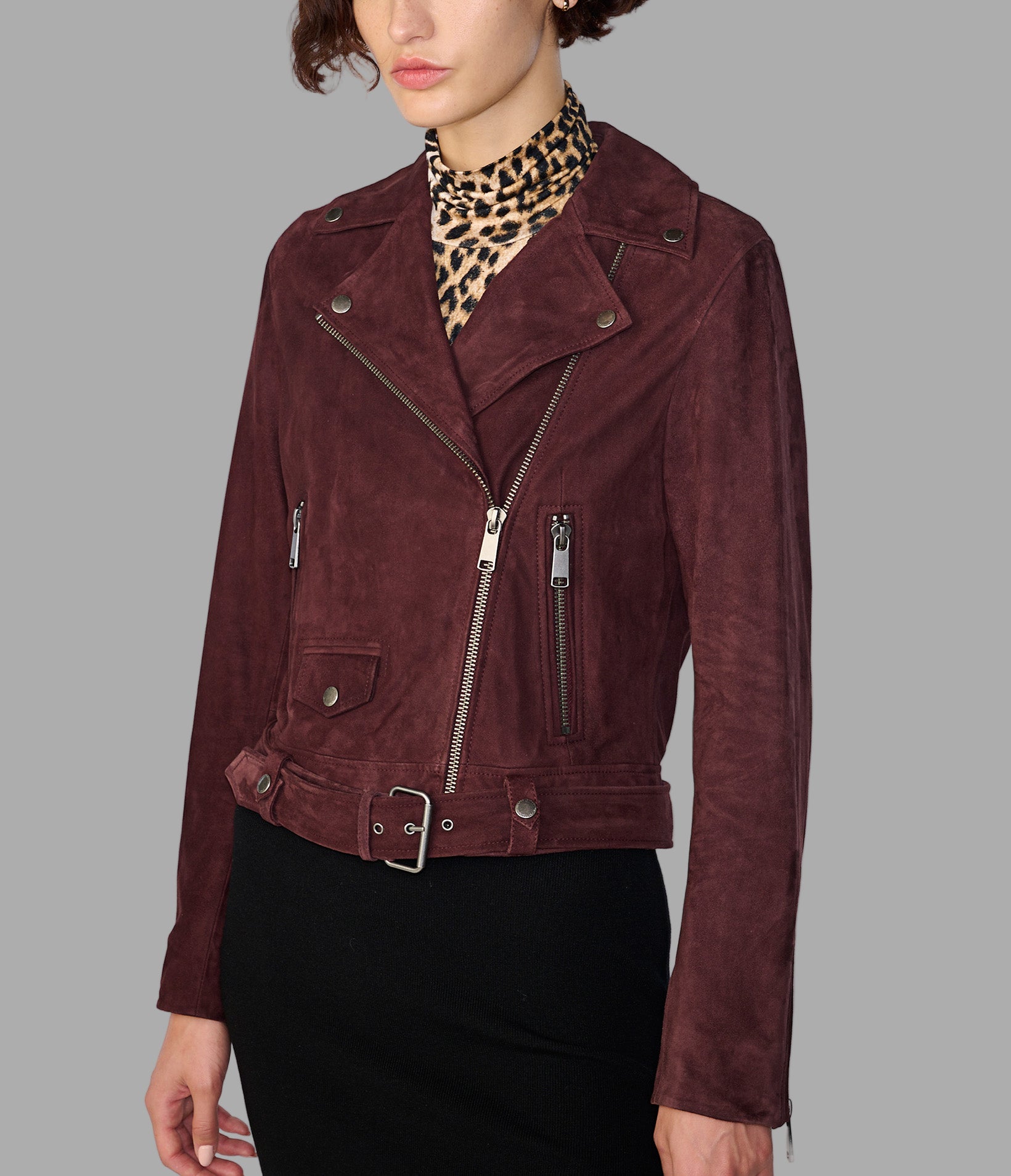 Ada Suede Belted Moto Jacket View 2 | Motorcycle Jackets Ada Suede Belted Moto Jacket View 2 | Motorcycle Jackets