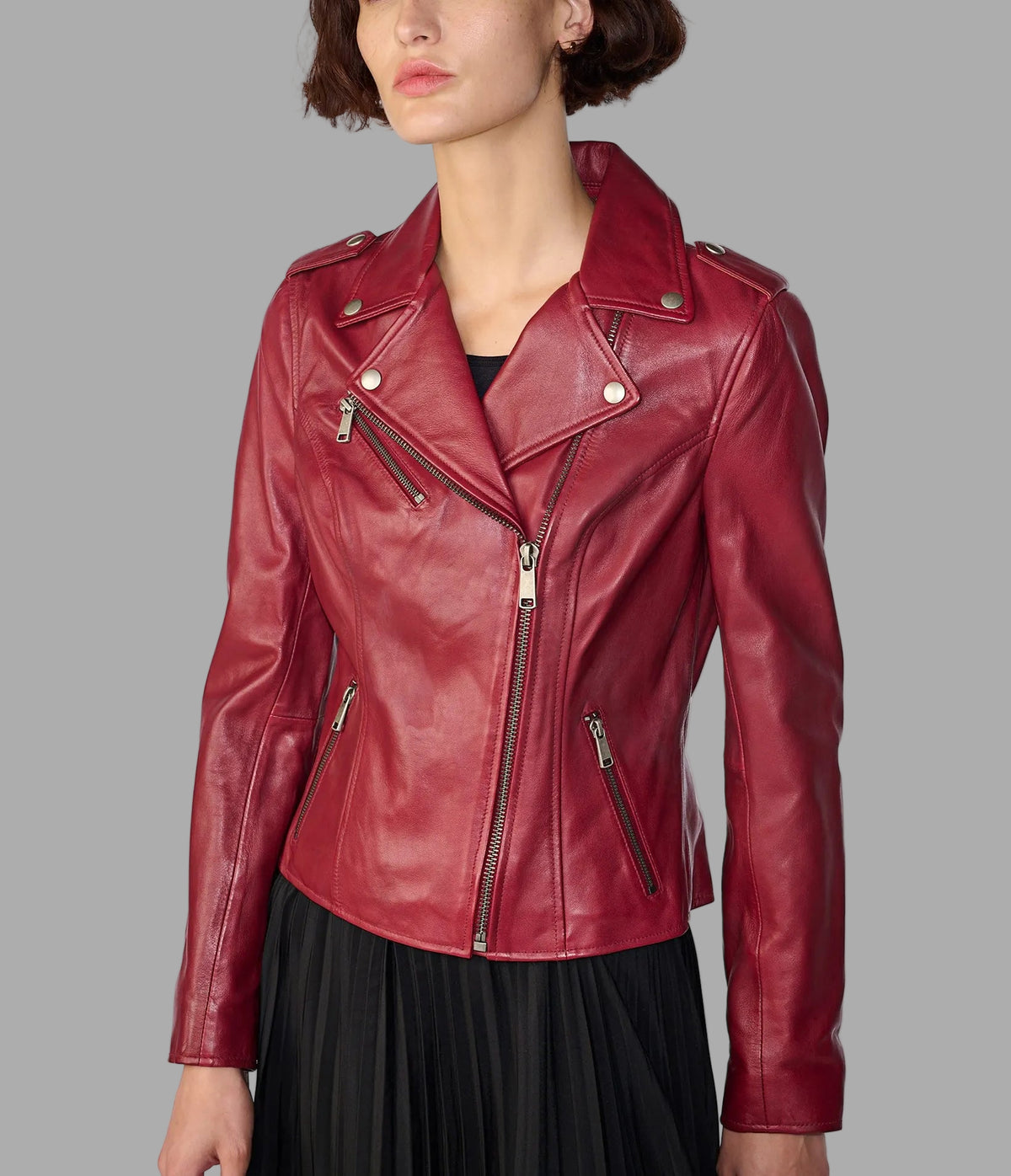 Madeline Asymmetrical Leather Moto Jacket | Wilsons Leather Madeline Asymmetrical Leather Moto Jacket | Wilsons Leather