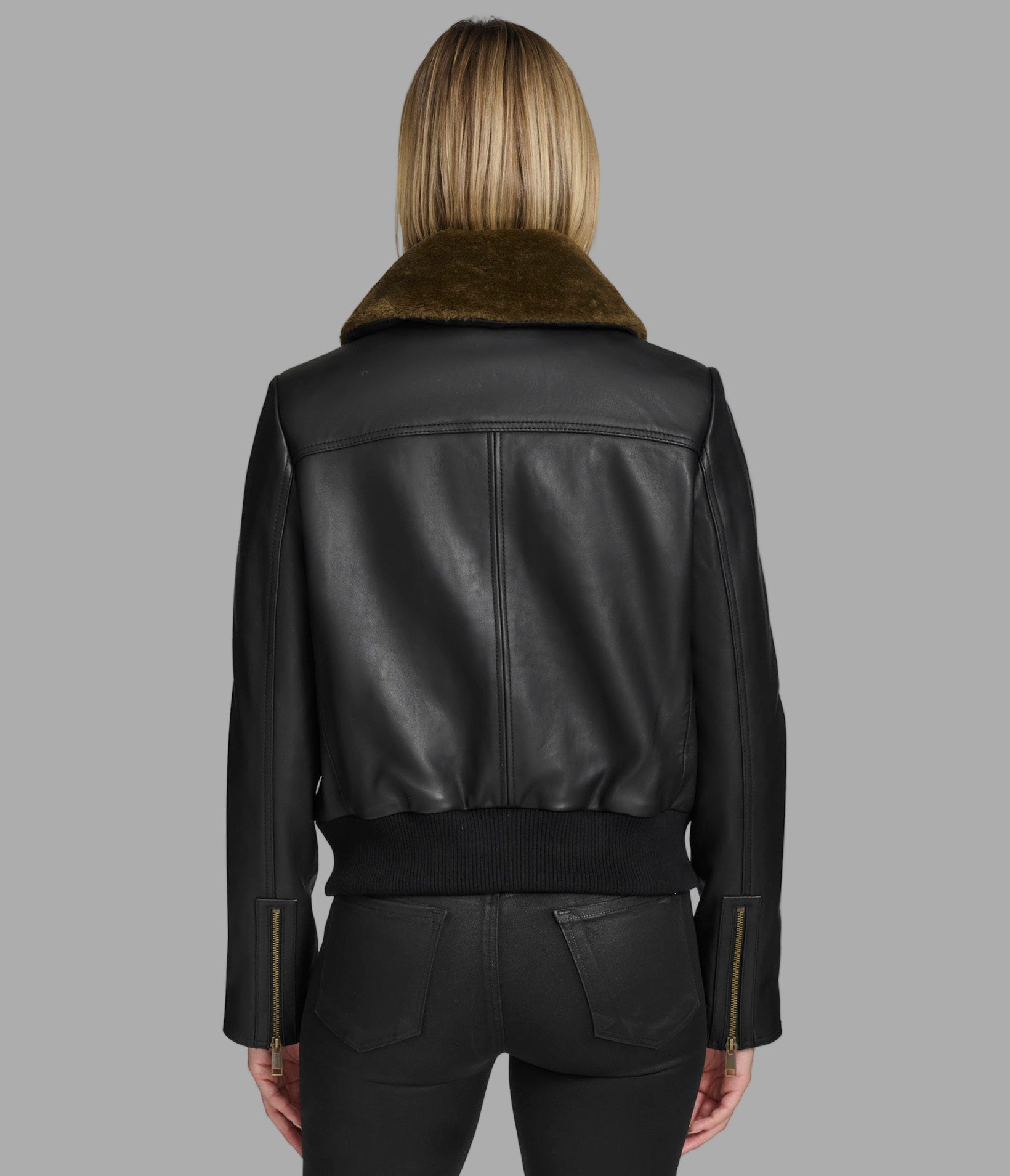 Evie Faux Shearling Aviator Jacket View 2 | Women's Jackets with Fur Detail