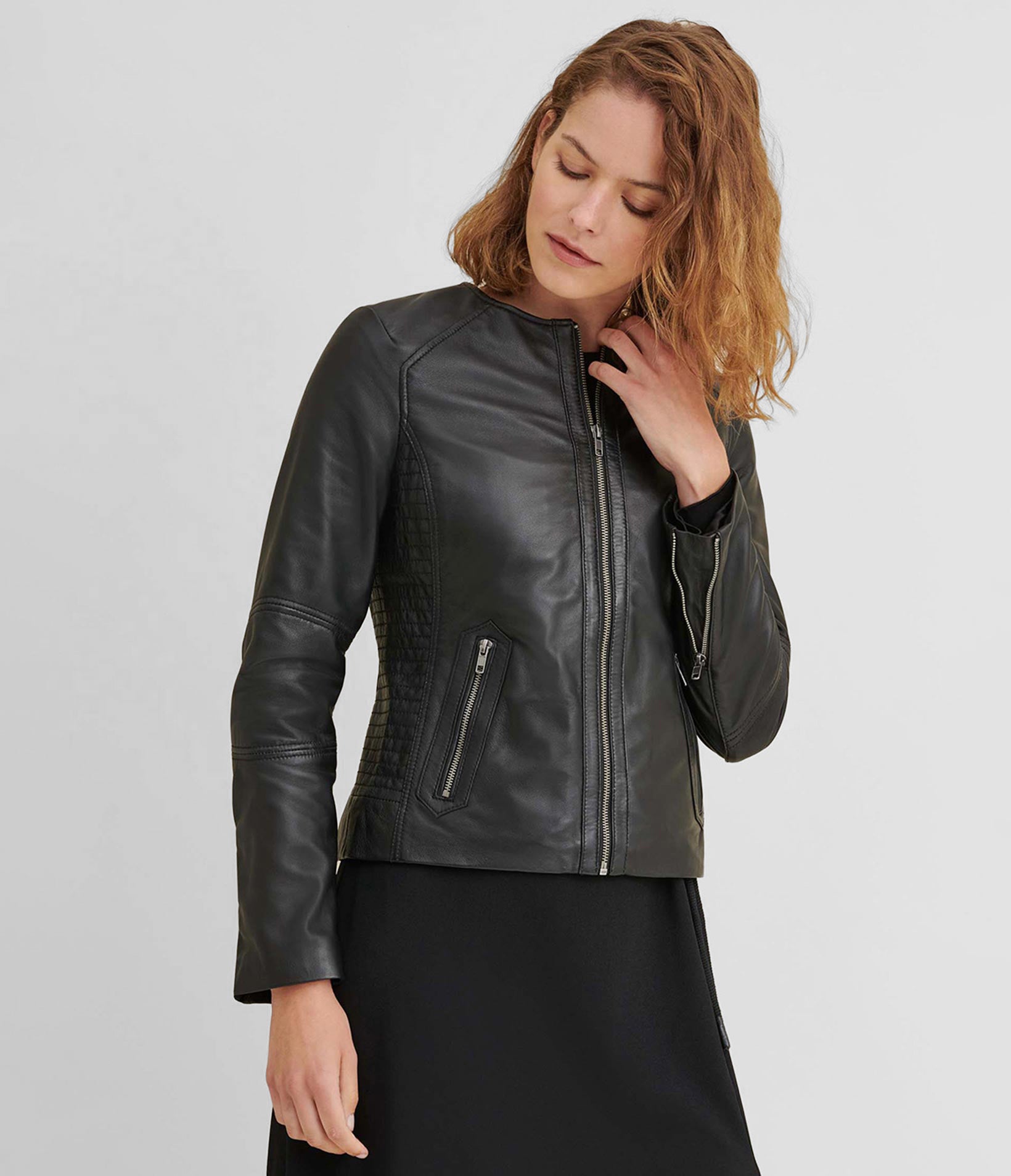Leather Jacket With Side Stitching | Wilsons Leather