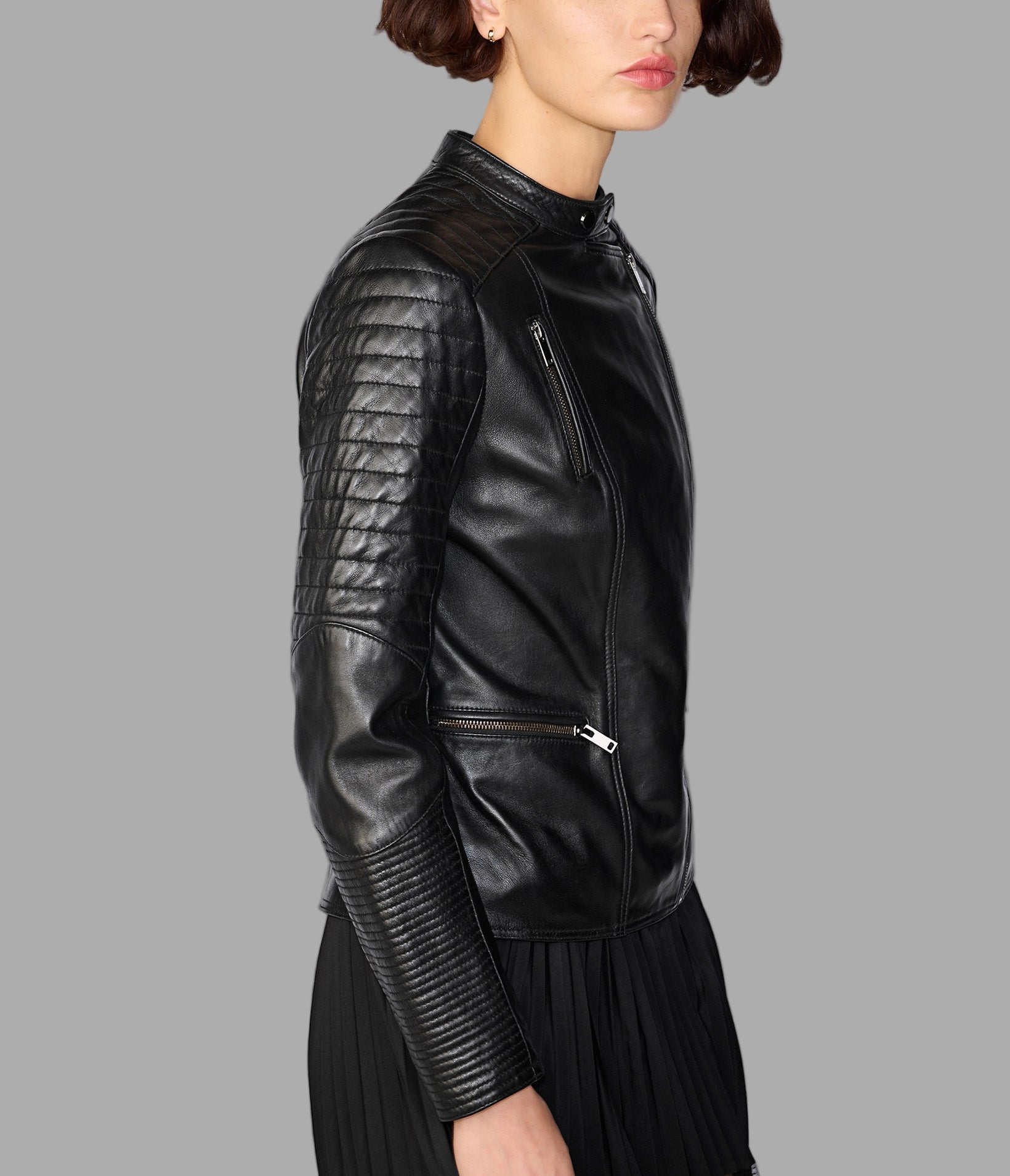 Hadley Quilted Leather Moto Jacket Wilsons Leather