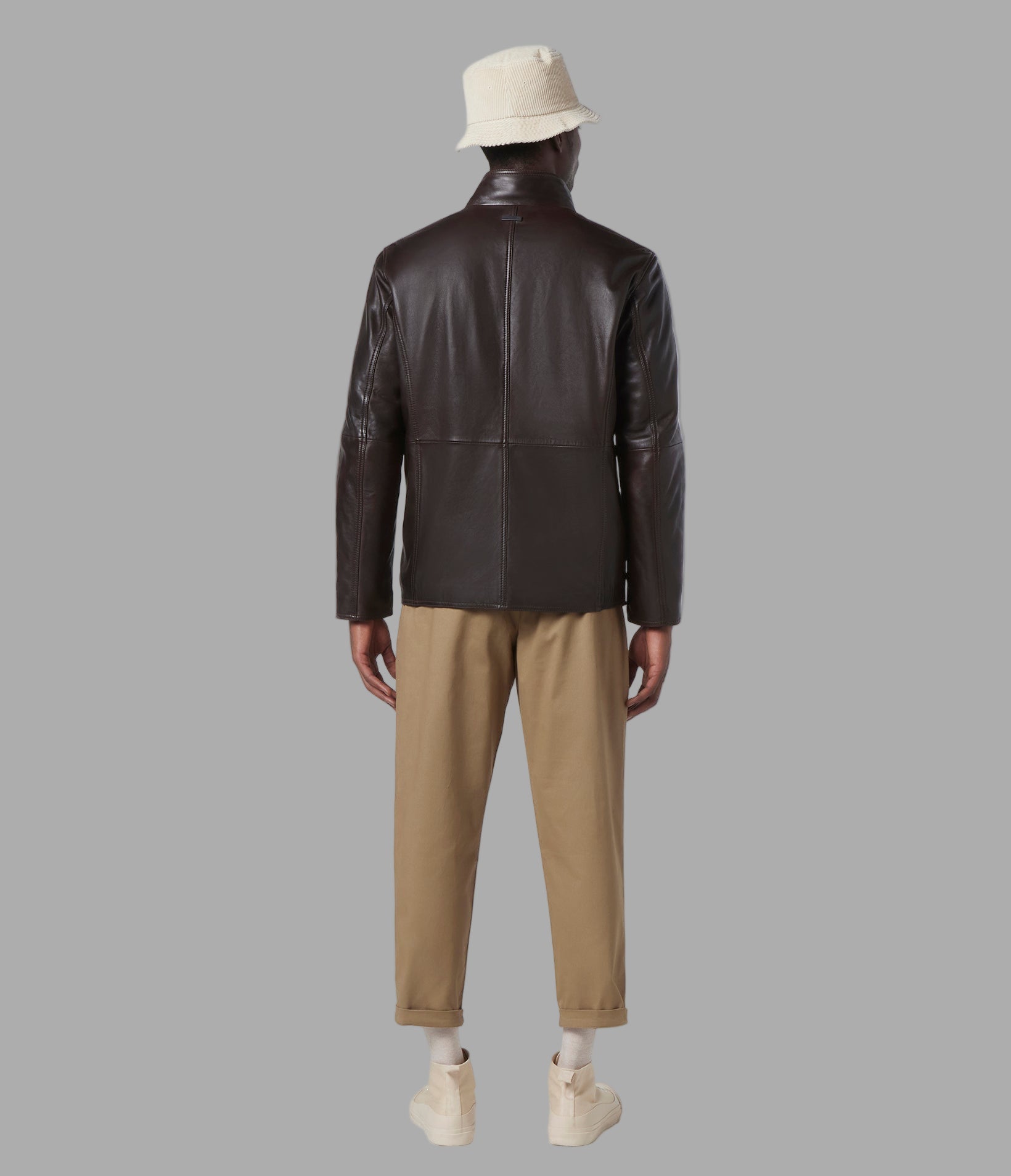 Wollman Leather Zip Up Jacket View 3 | Andrew Marc Collection