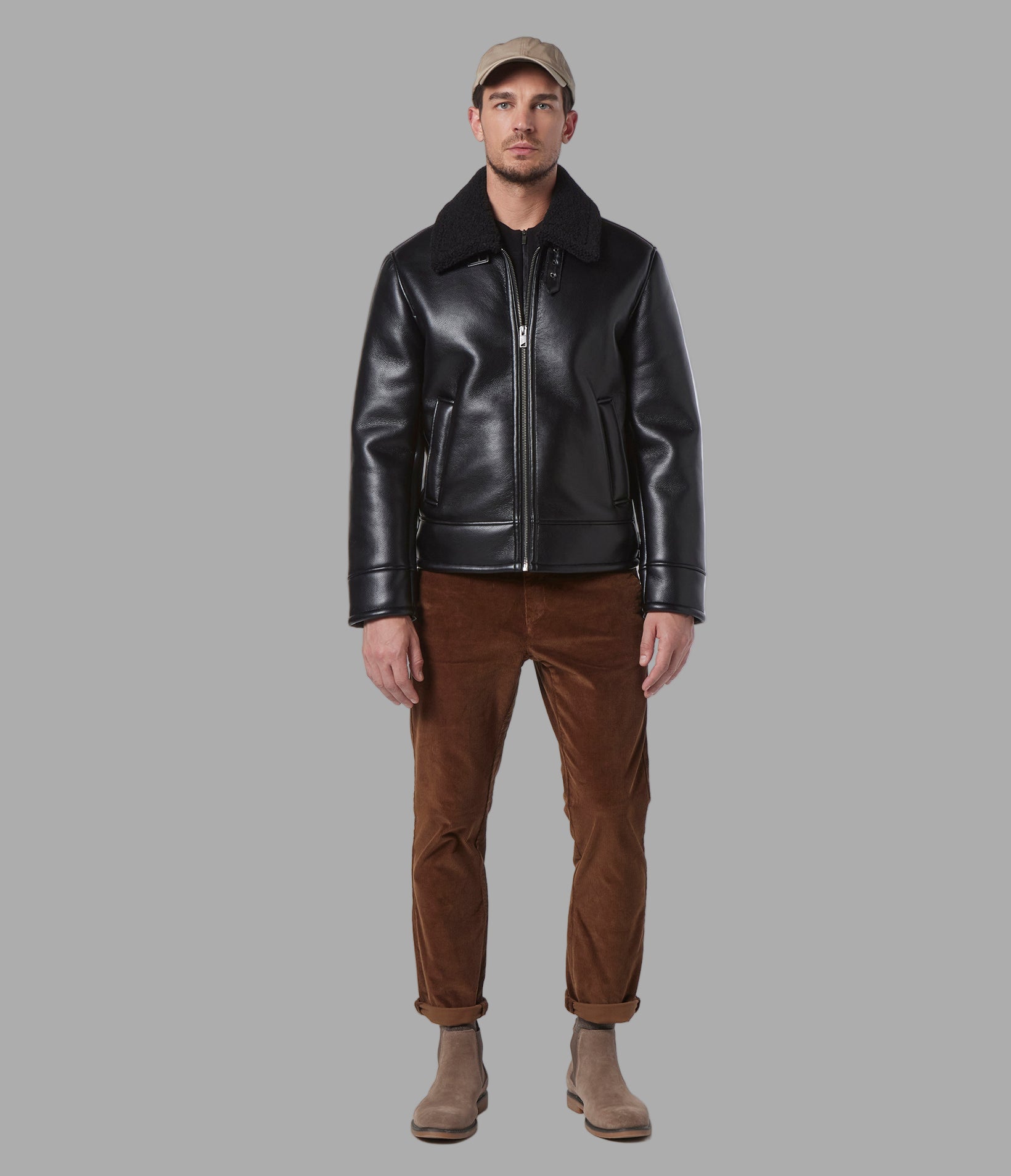 Cadman Faux Shearling Aviator Jacket | Wilsons Leather