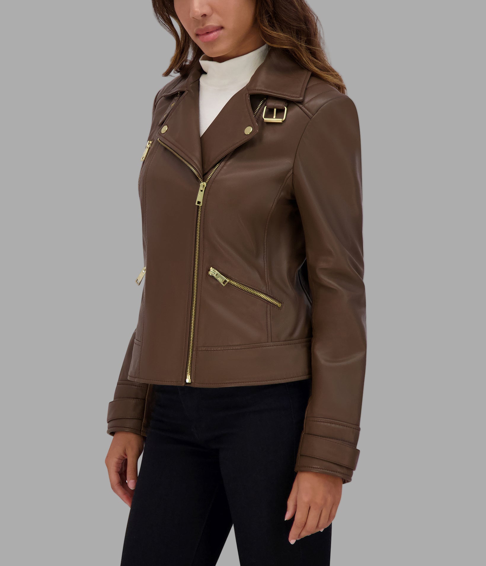 Salla Leather Moto Jacket View 3 | Women's Jackets & Coats