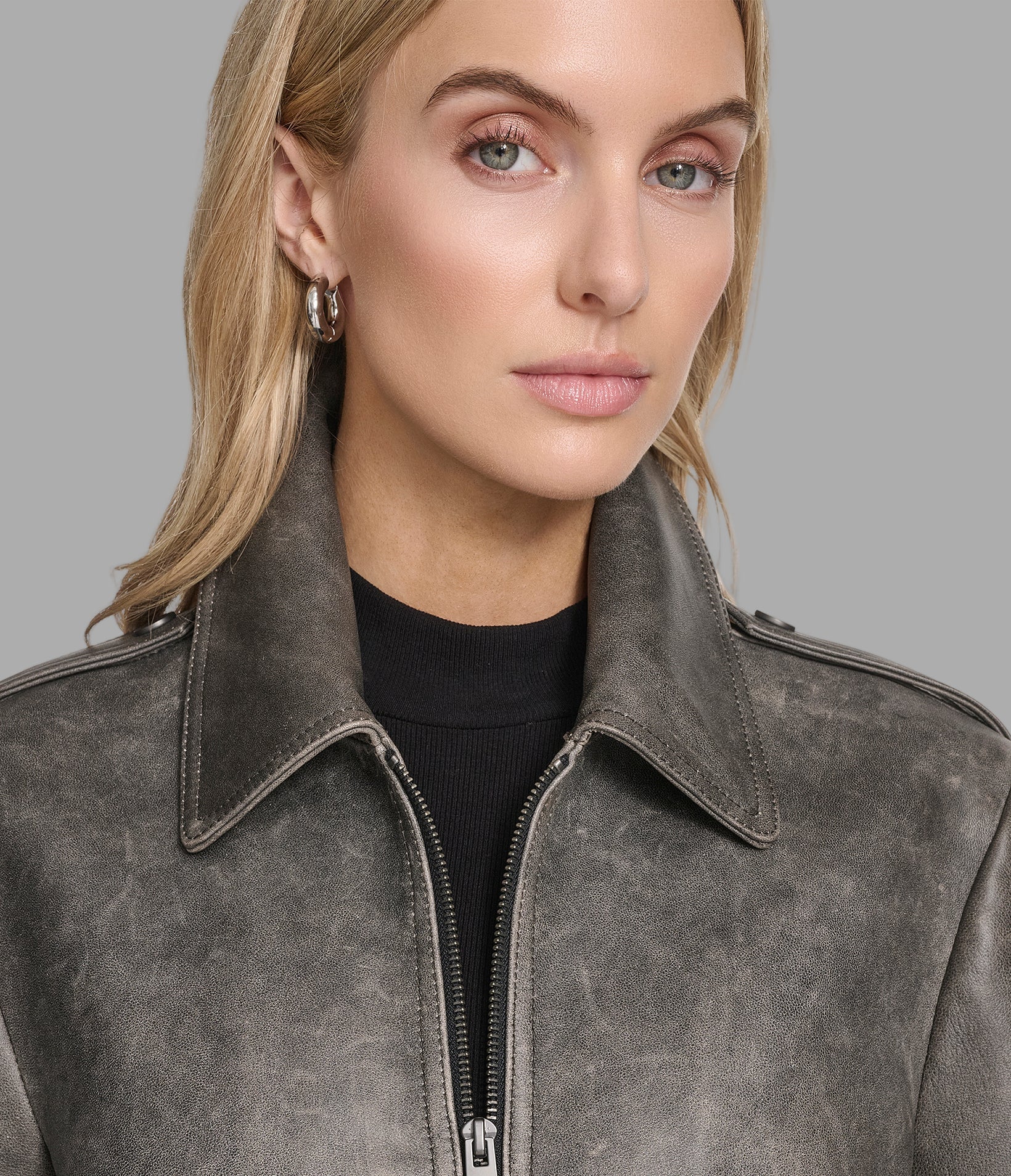 Addis Leather Aviator Jacket View 5 | Andrew Marc Collection