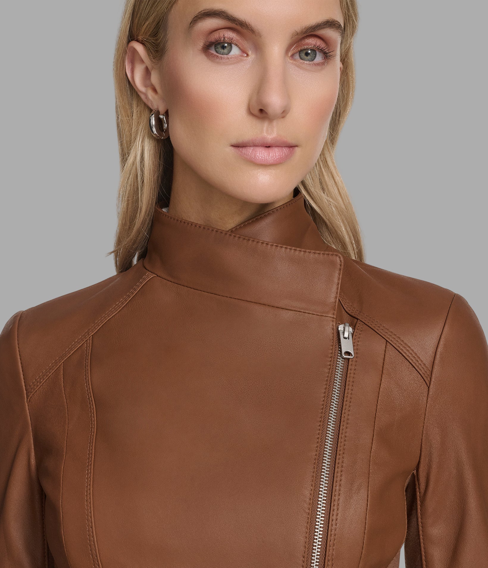 Felix Asymmetrical Leather Moto Jacket View 5 | Andrew Marc Collection