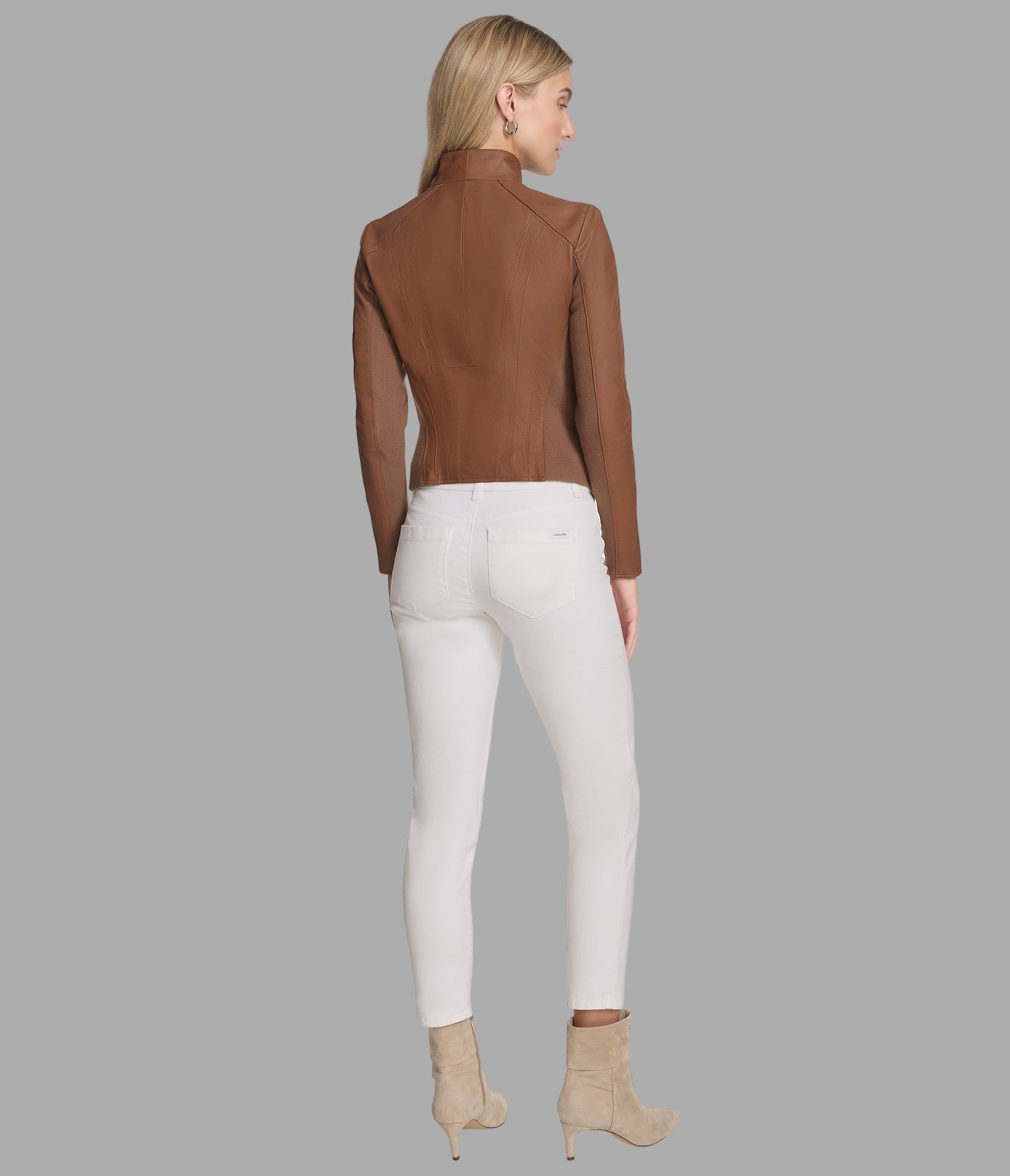 Felix Asymmetrical Leather Moto Jacket View 3 | Andrew Marc Collection