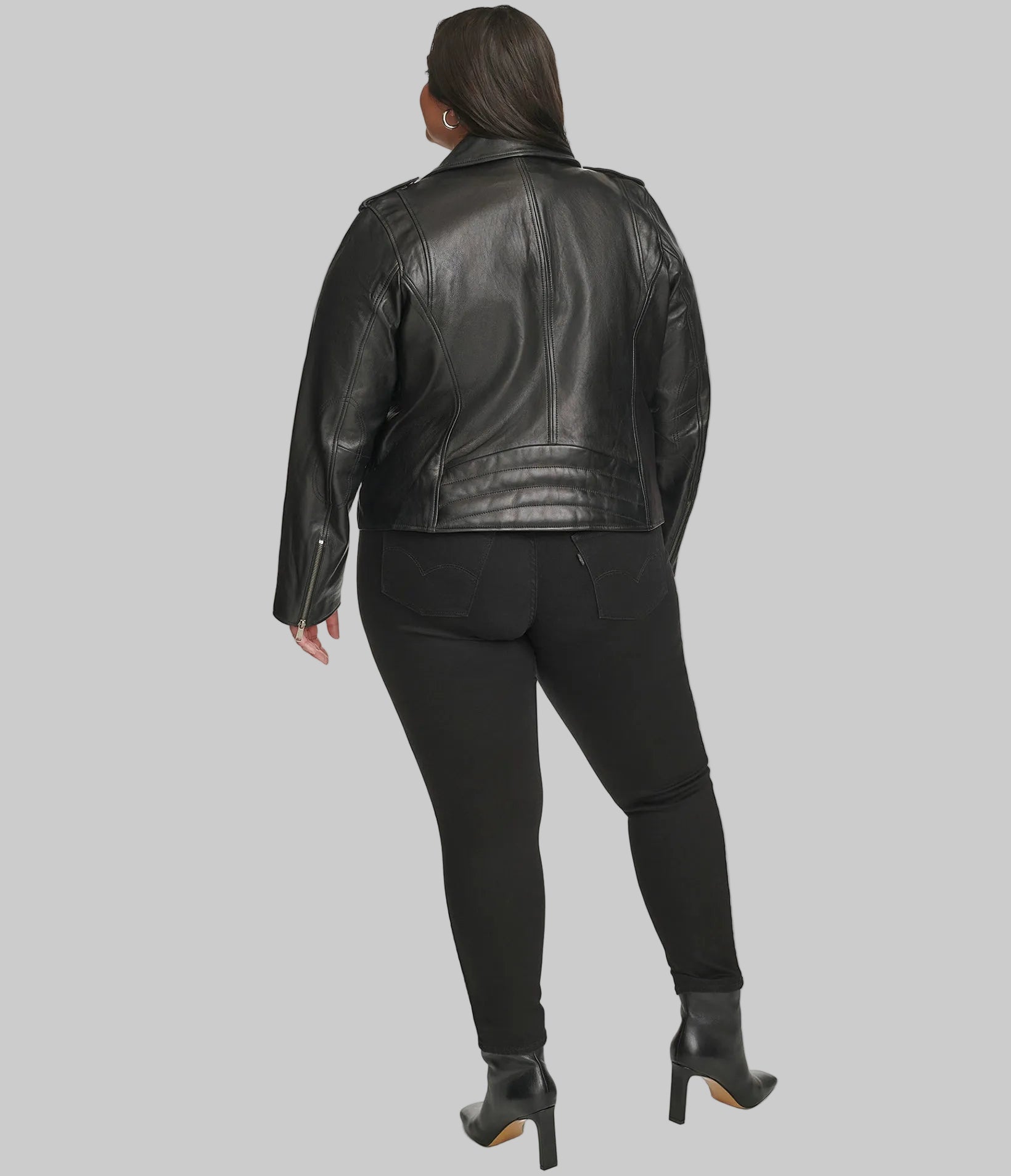 Plus Size Madeline Asymmetrical Leather Jacket View 5 | Women's Leather