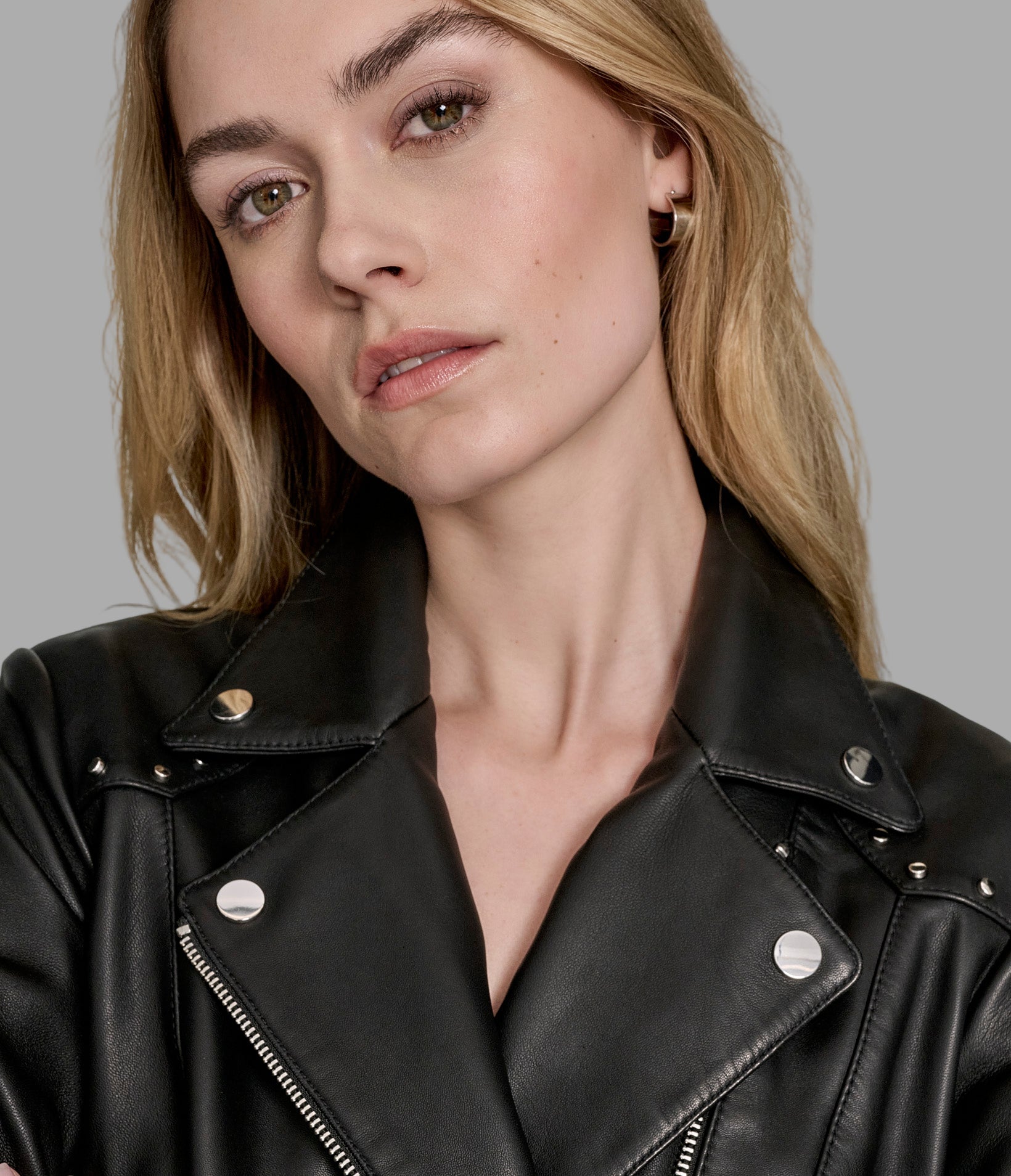 Addie Studded Asymmetric Moto Leather Jacket | Wilsons Leather