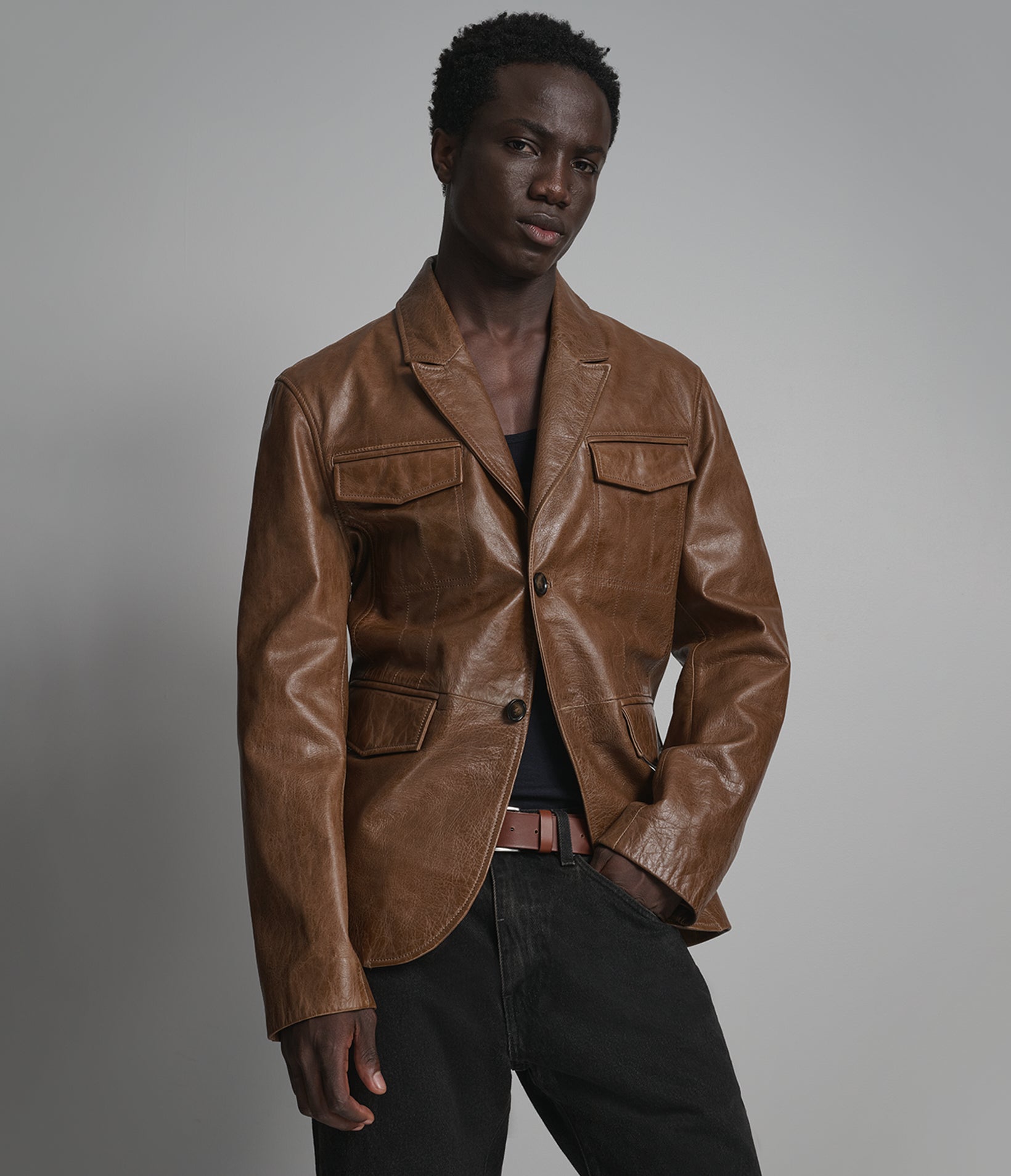River Vintage Leather Blazer View 1 | Men's Vintage Collection