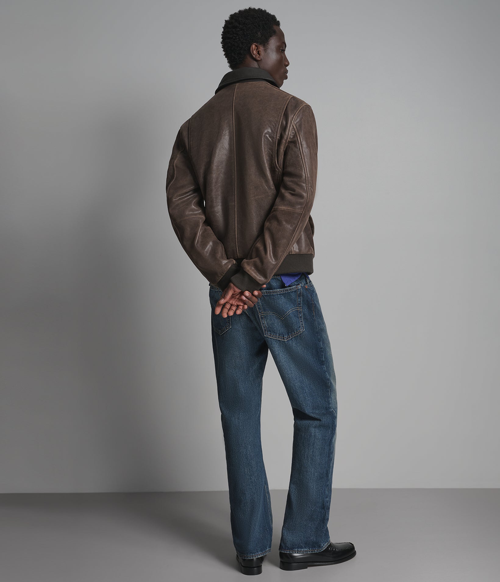 Ryder Leather Color-Blocked Vintage Bomber Jacket View 3 | Men's Jackets Under $200