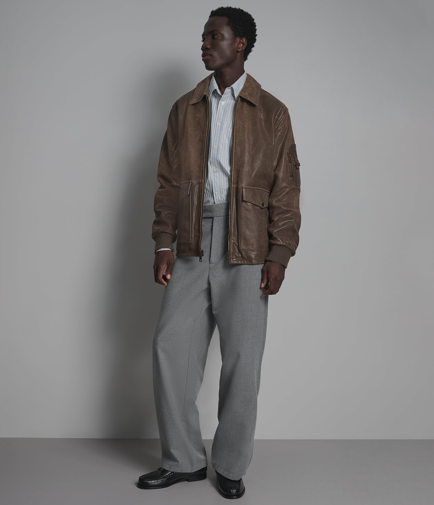 Damian Vintage Leather Bomber Jacket | Wilsons Leather