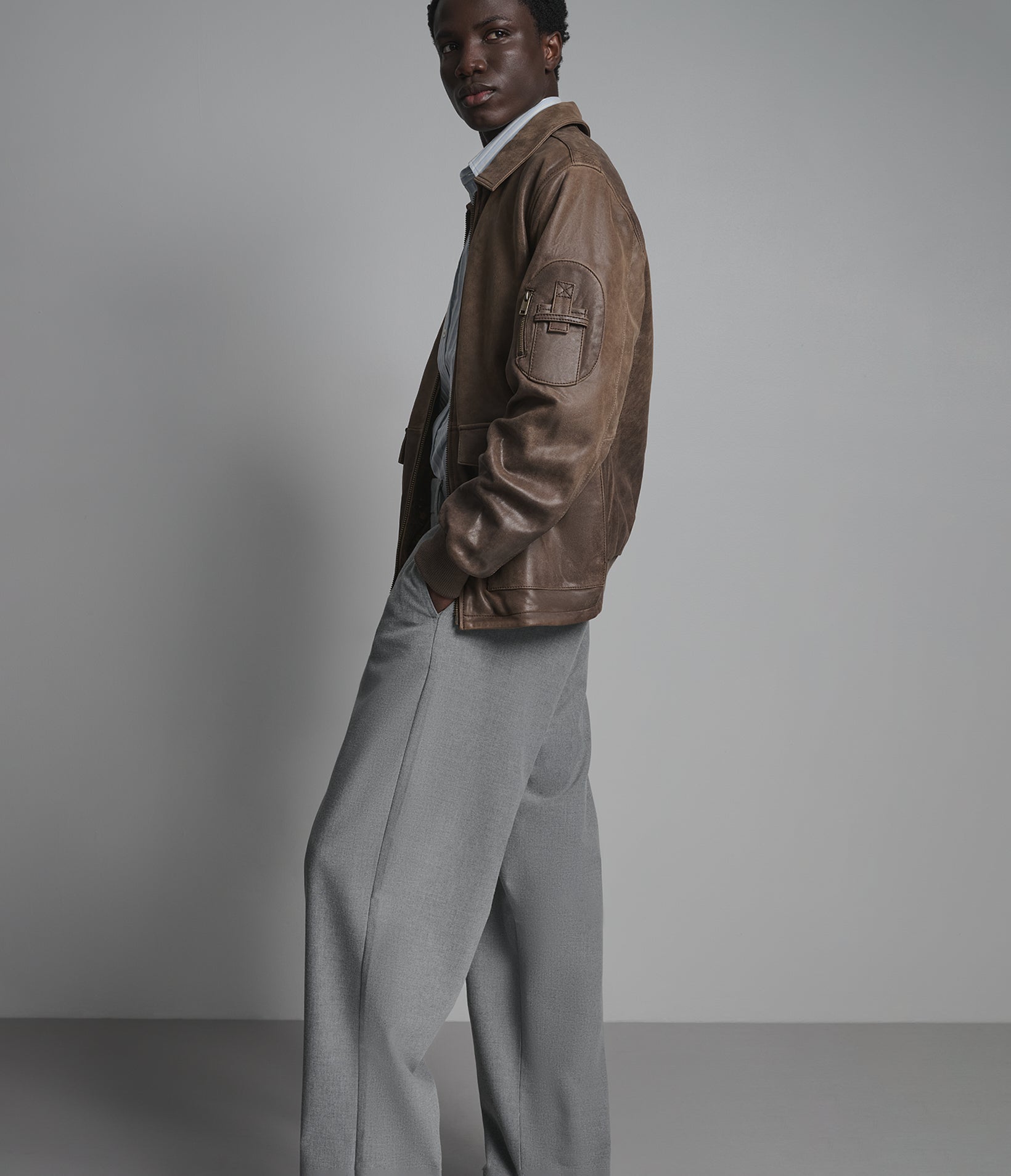 Damian Vintage Leather Bomber Jacket View 2 | Men's Jackets Under $200