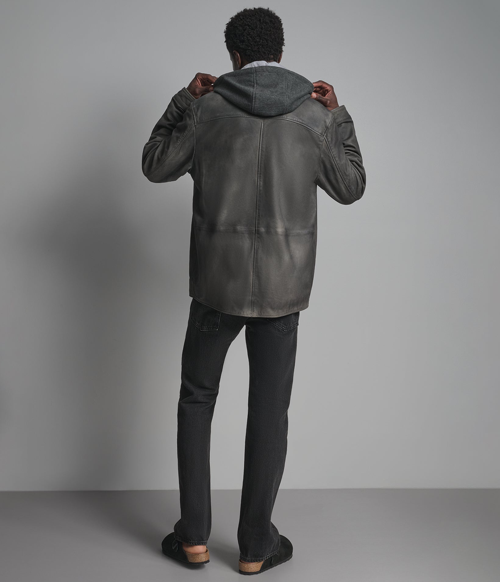 Atlas Vintage Hooded Leather Shirt Jacket | Wilsons Leather