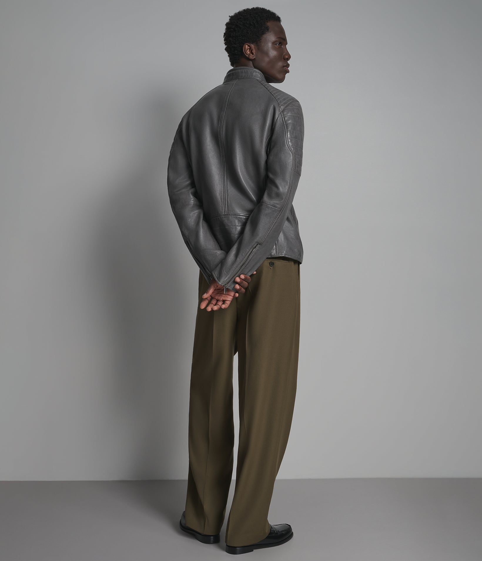 Lance Collarless Leather Moto Jacket View 3 | Men's Jackets Under $200