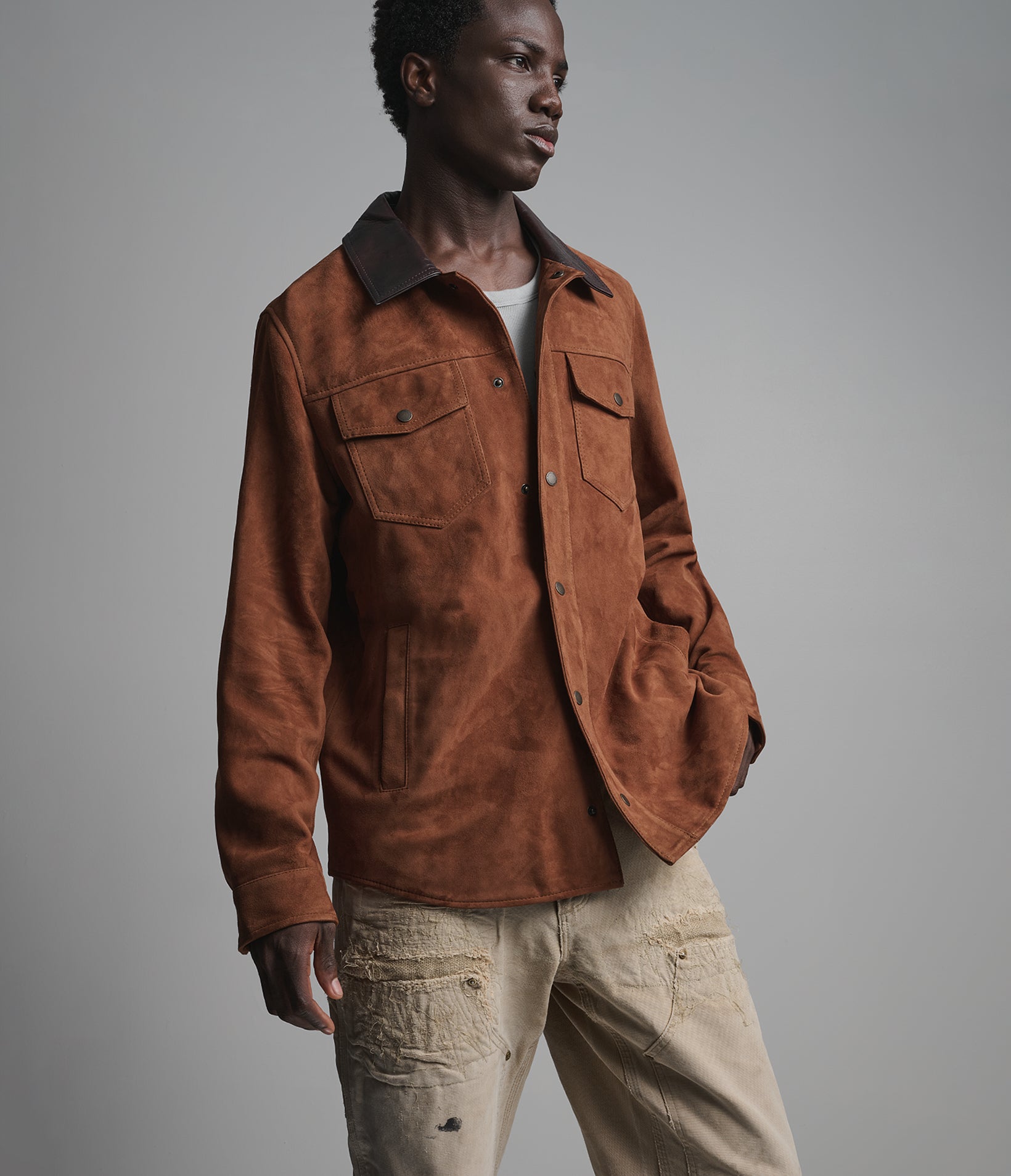ZION VINTAGE SUEDE SHIRT JACKET View 1 | Men's Jackets Under $200